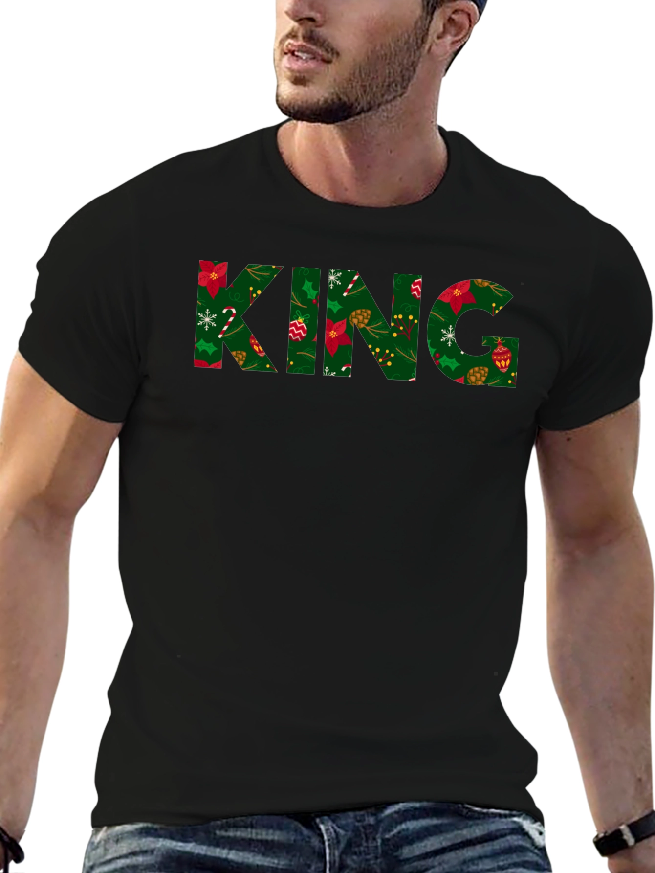 King Christmas Patterned T-Shirt