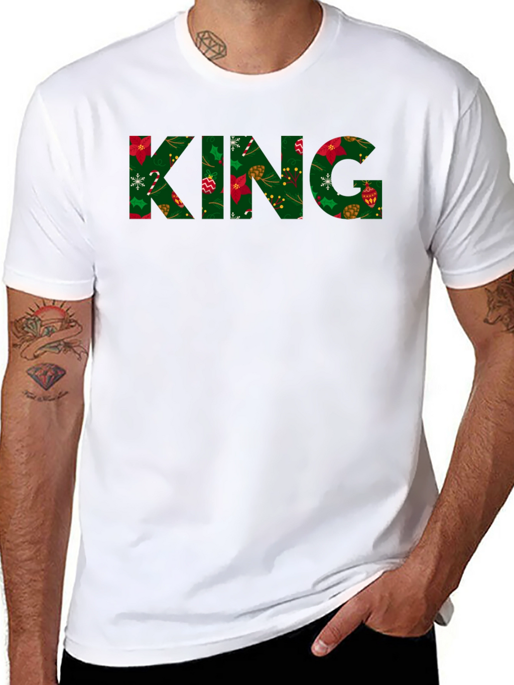 King Christmas Patterned T-Shirt