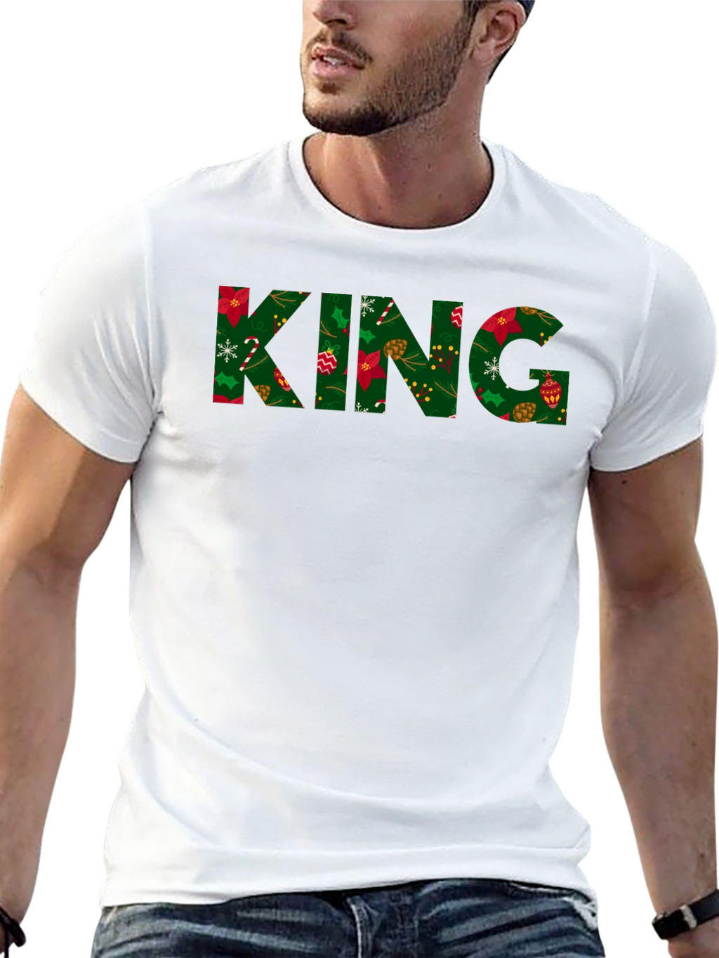 King Christmas Patterned T-Shirt