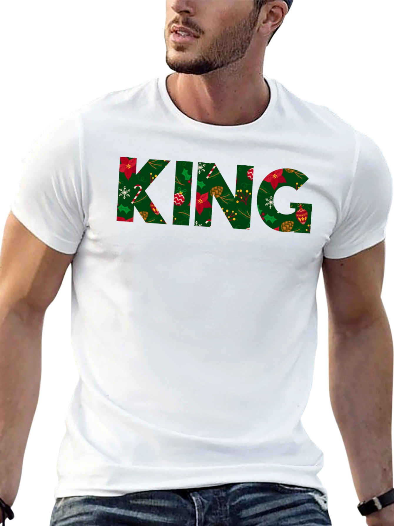 King Christmas Patterned T-Shirt
