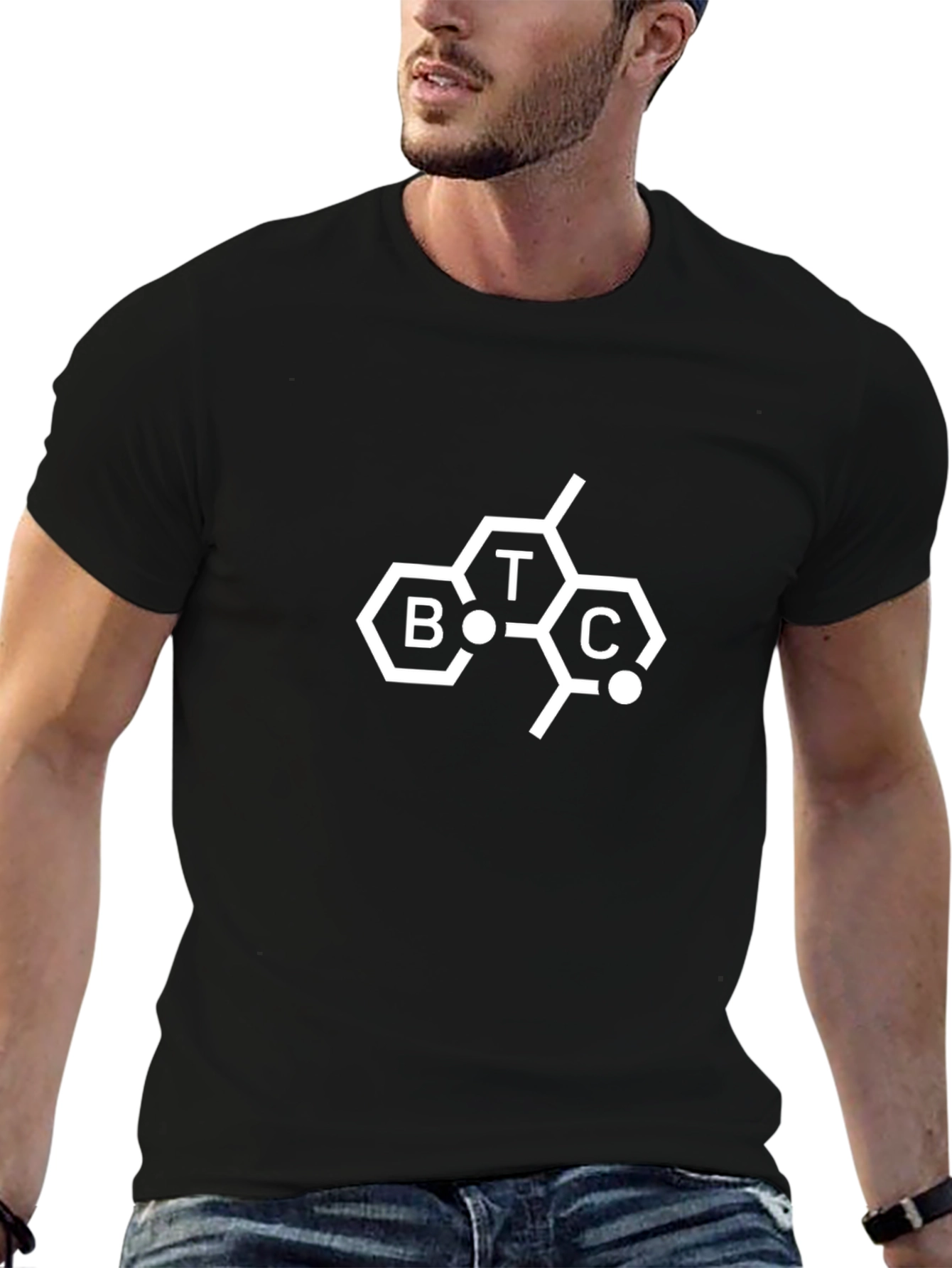 BTC Molecule Graphic T-Shirt - Black