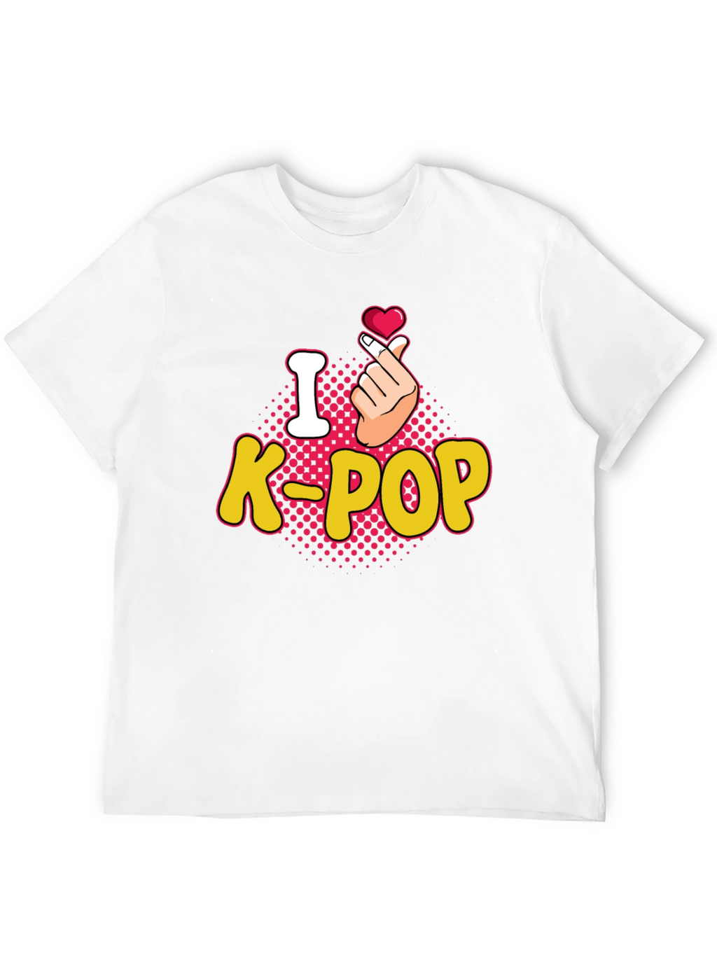 I Love K-Pop Heart Gesture Black T-Shirt