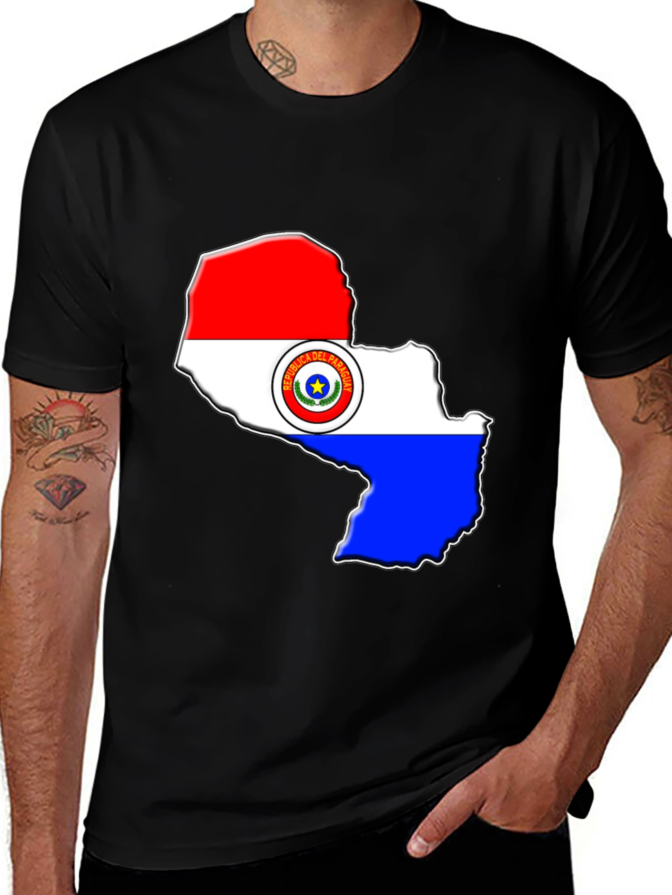 Paraguay Flag Map T-Shirt - Patriotic Pride