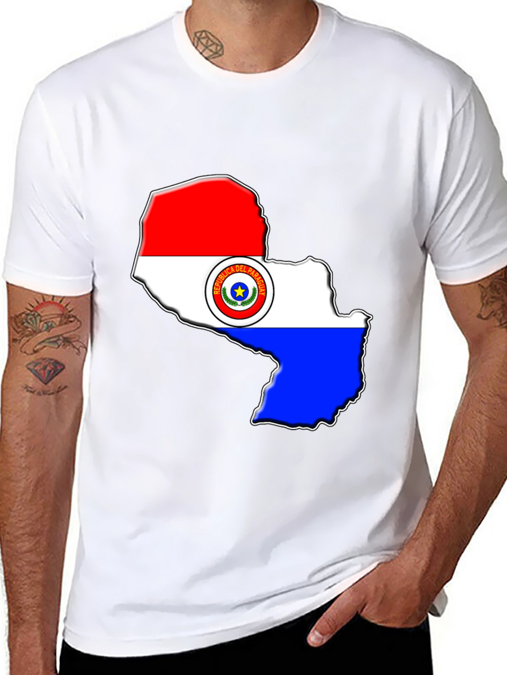 Paraguay Flag Map T-Shirt - Patriotic Pride