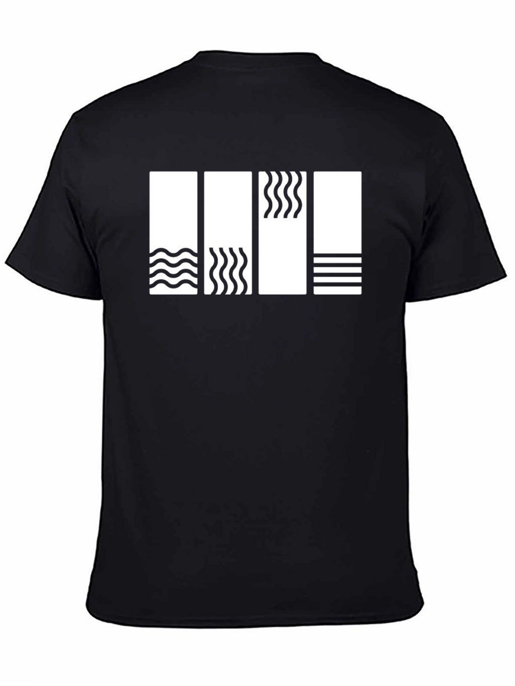 Minimalist Element Pattern Black T-Shirt