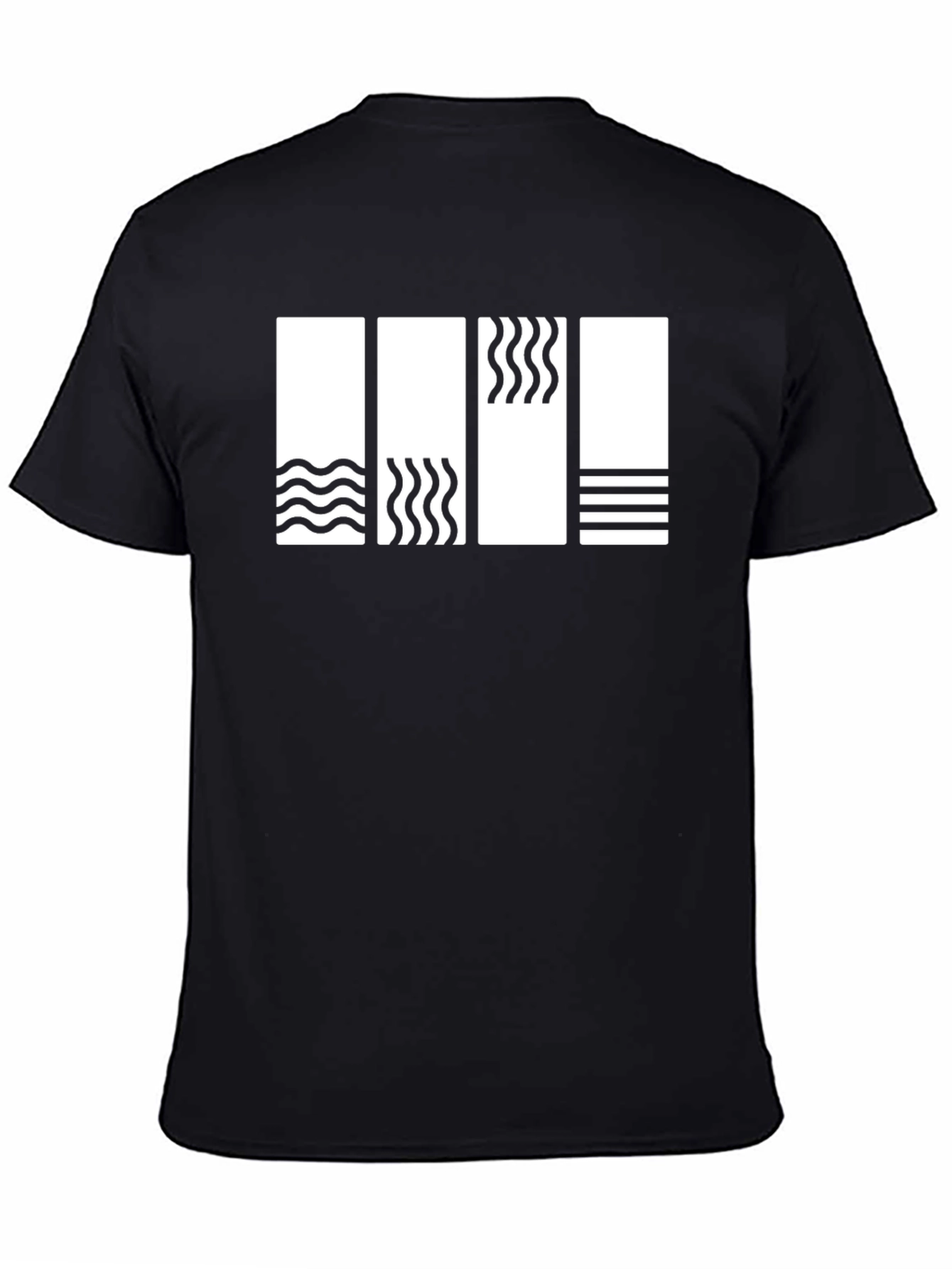 Minimalist Element Pattern Black T-Shirt