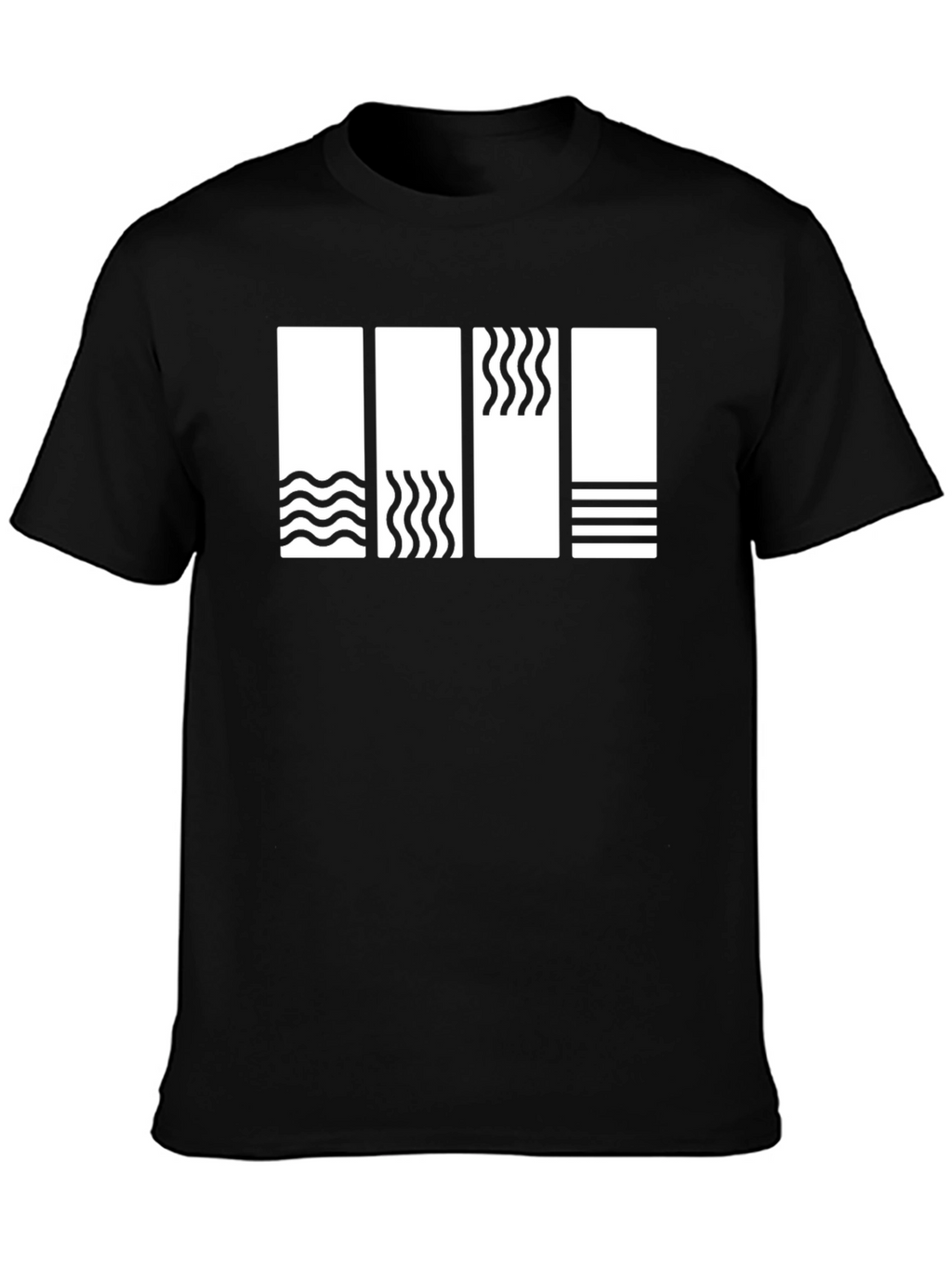 Minimalist Element Pattern Black T-Shirt