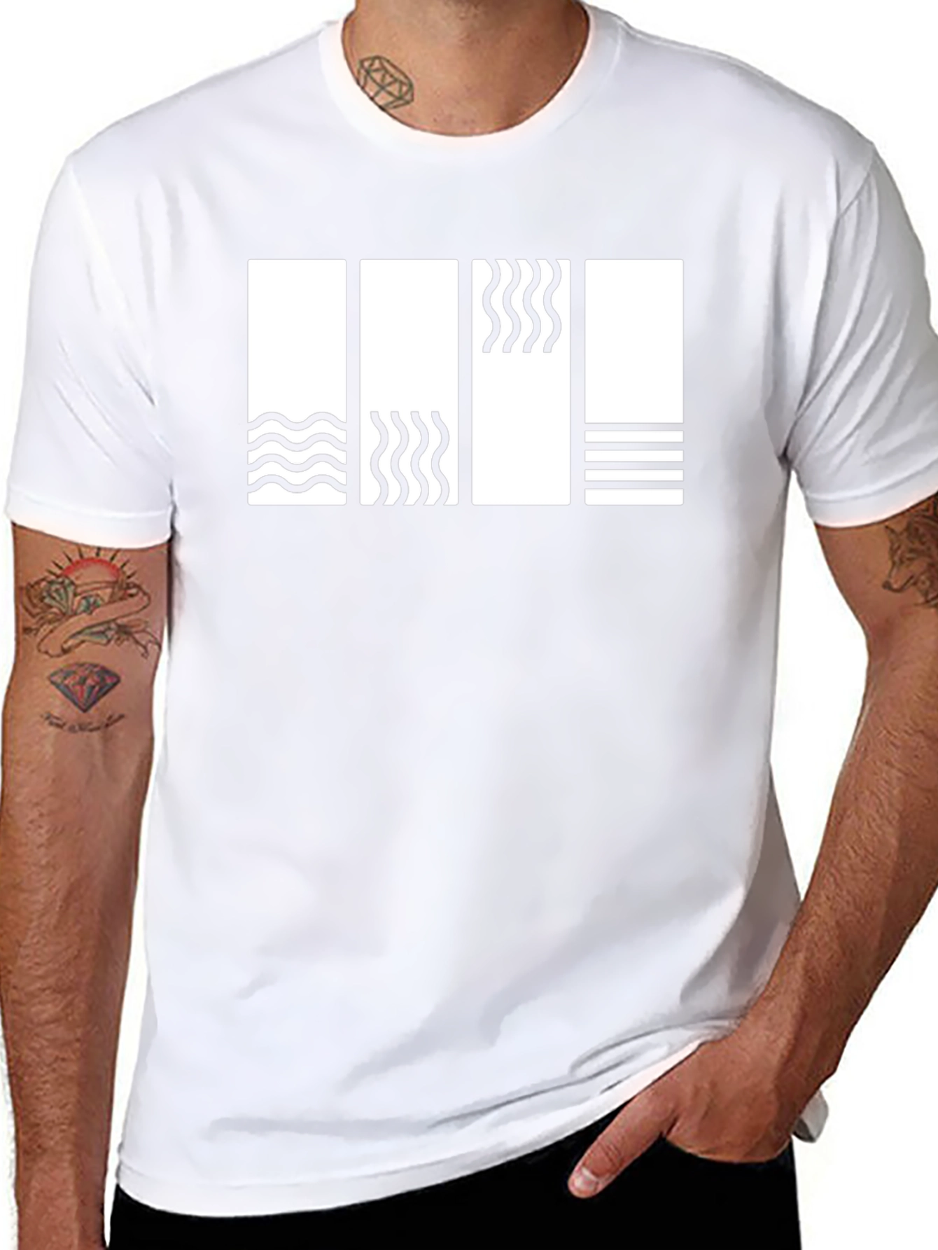 Minimalist Element Pattern Black T-Shirt