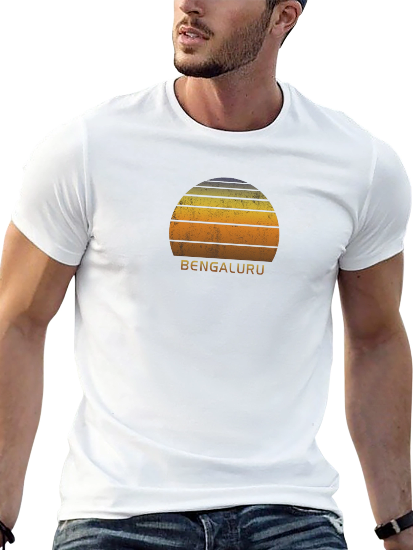 Bengaluru Sunset Graphic Tee - Retro Style