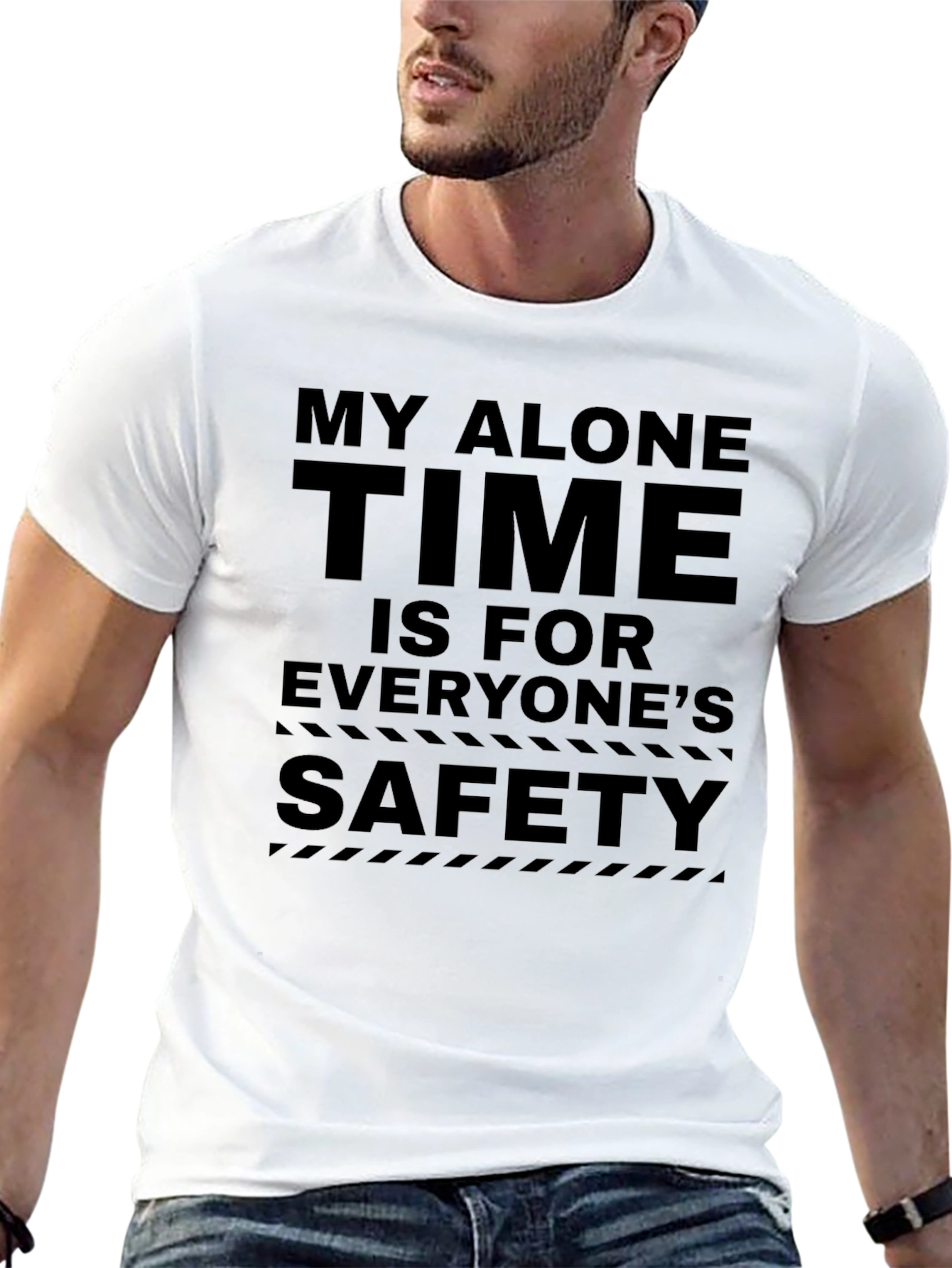 My Alone Time Safety Graphic Tee - Black Cotton