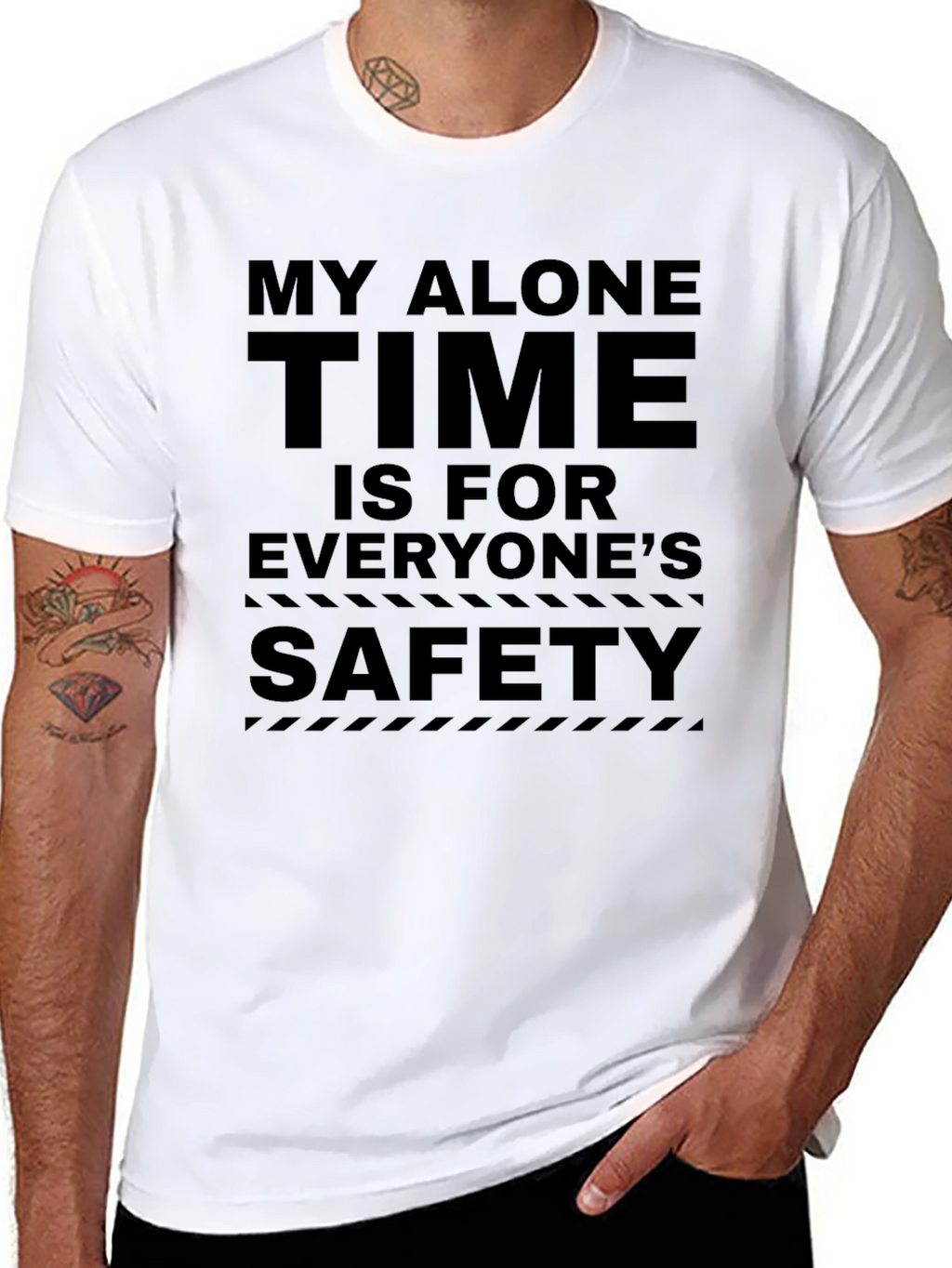 My Alone Time Safety Graphic Tee - Black Cotton