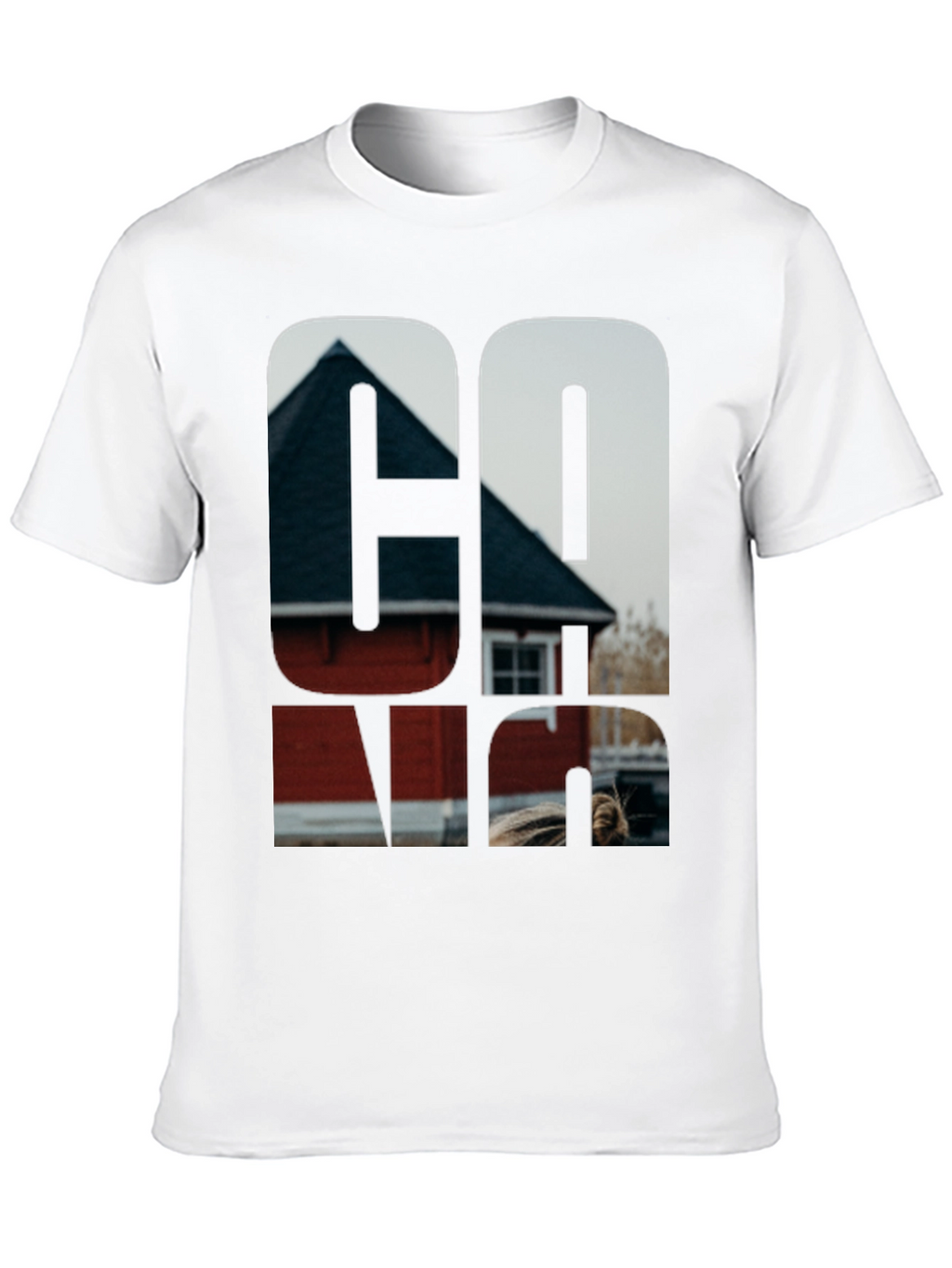 Cool Graphic Black T-Shirt with Home Print