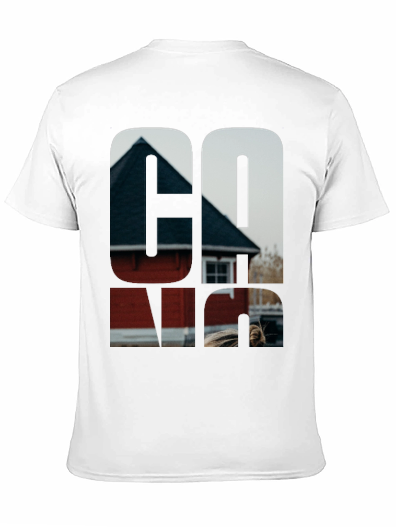 Cool Graphic Black T-Shirt with Home Print