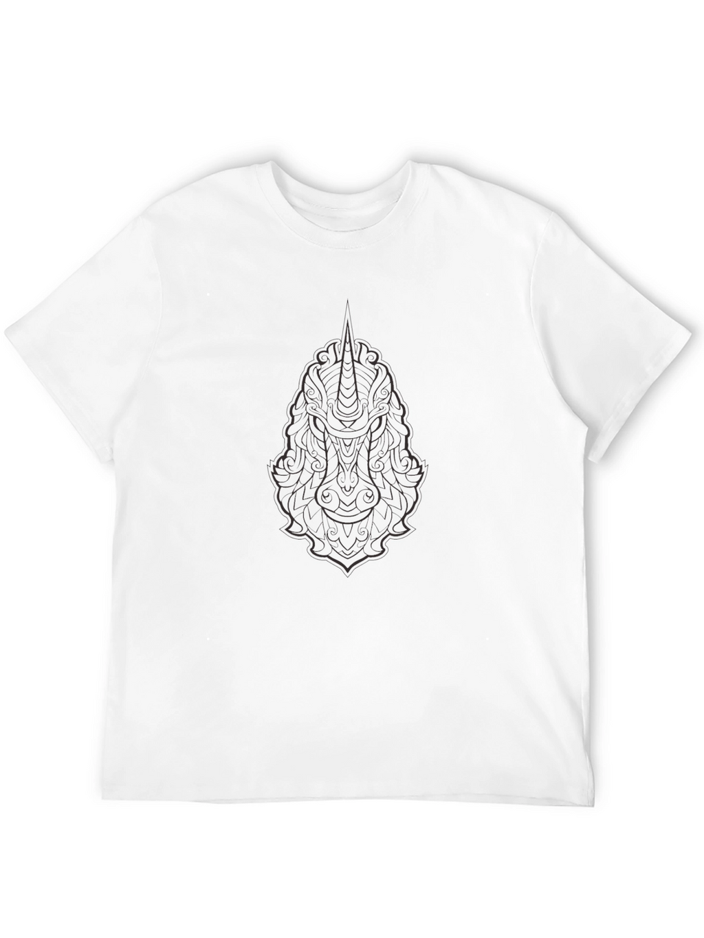 Unicorn Graphic Print Mens Black T-Shirt