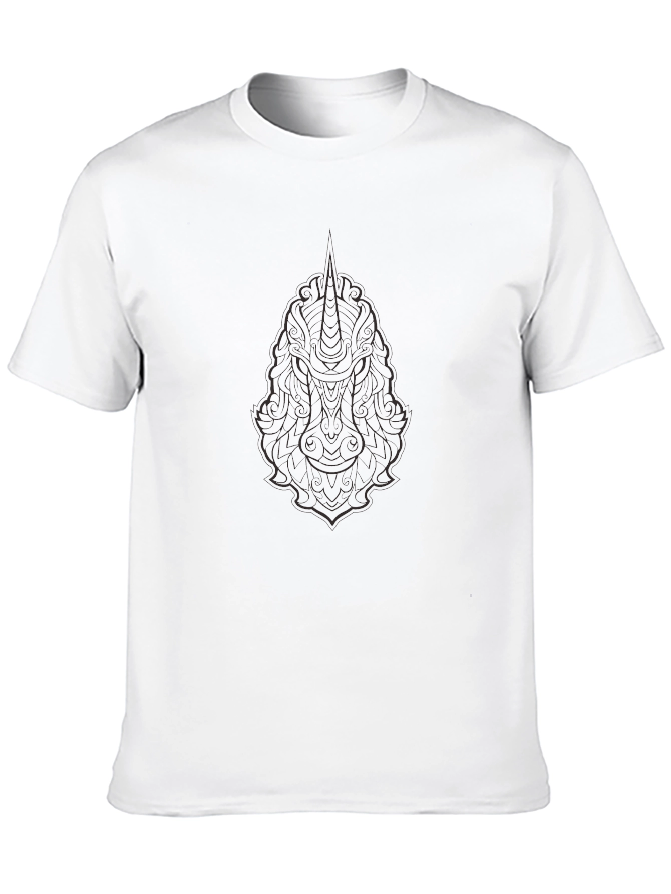 Unicorn Graphic Print Mens Black T-Shirt