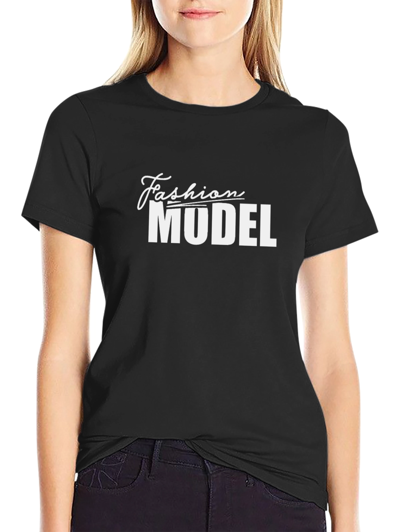 Fashion Model Black Graphic T-Shirt