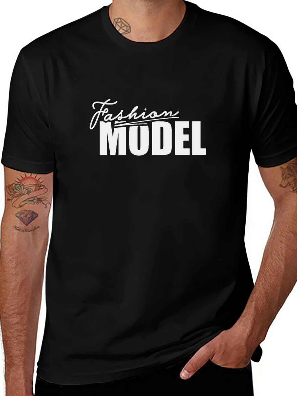 Fashion Model Black Graphic T-Shirt