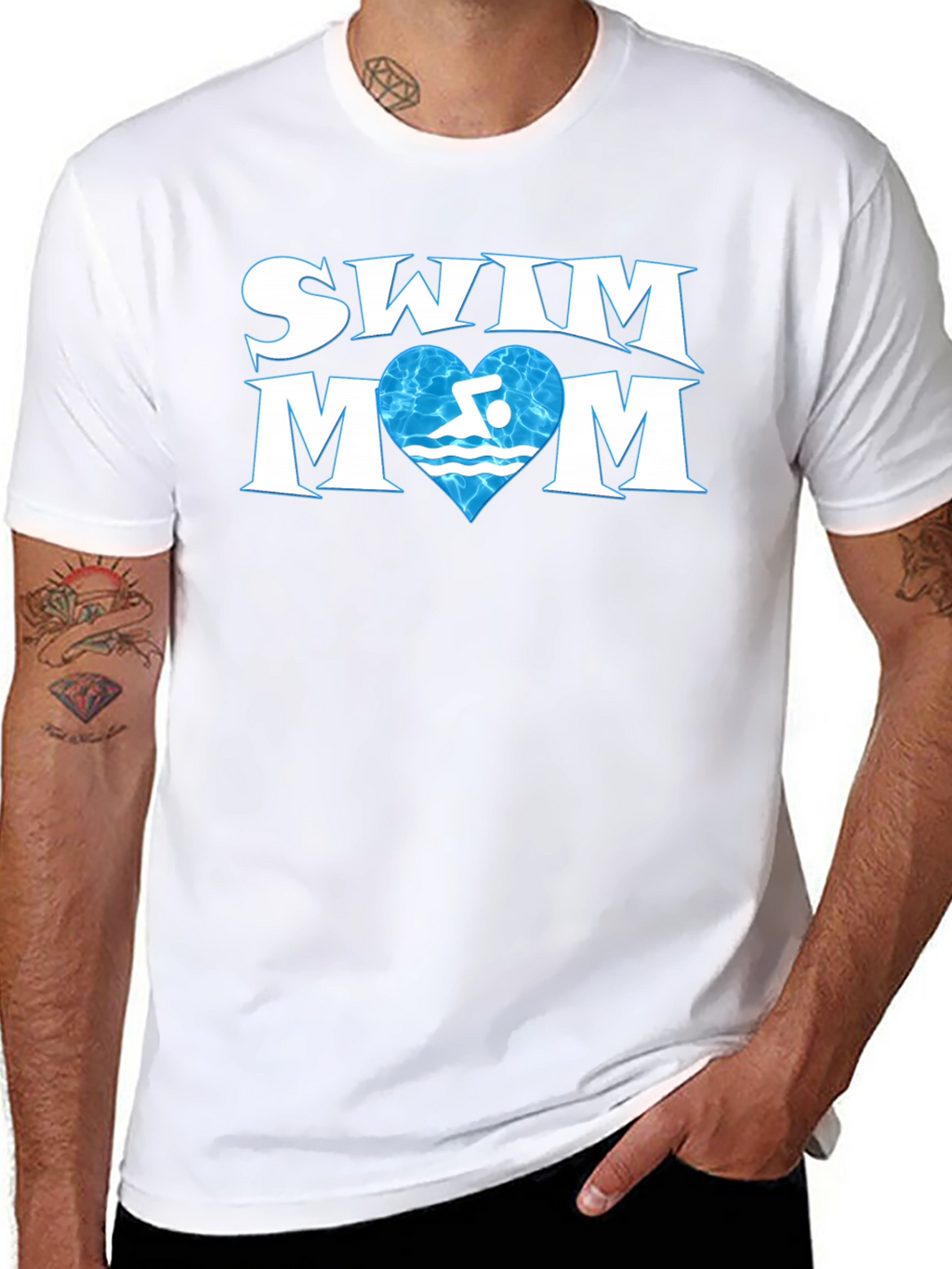 Swim Mom T-Shirt - Love Swimming Heart
