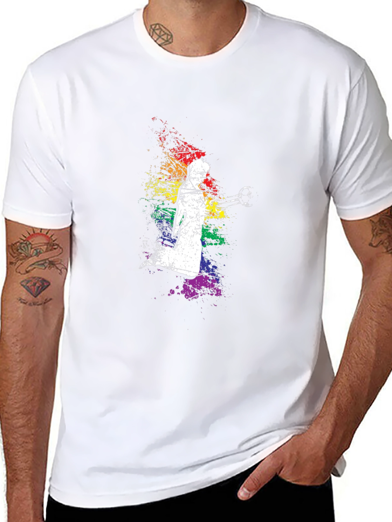 LGBTQ Pride Man on Knees T-Shirt