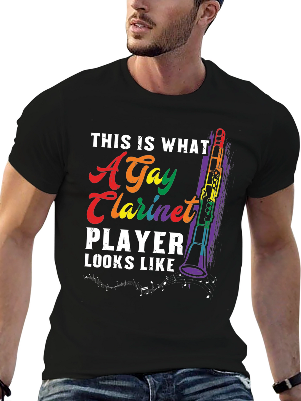 Gay Clarinet Player T-Shirt: Prideful Musical Tee