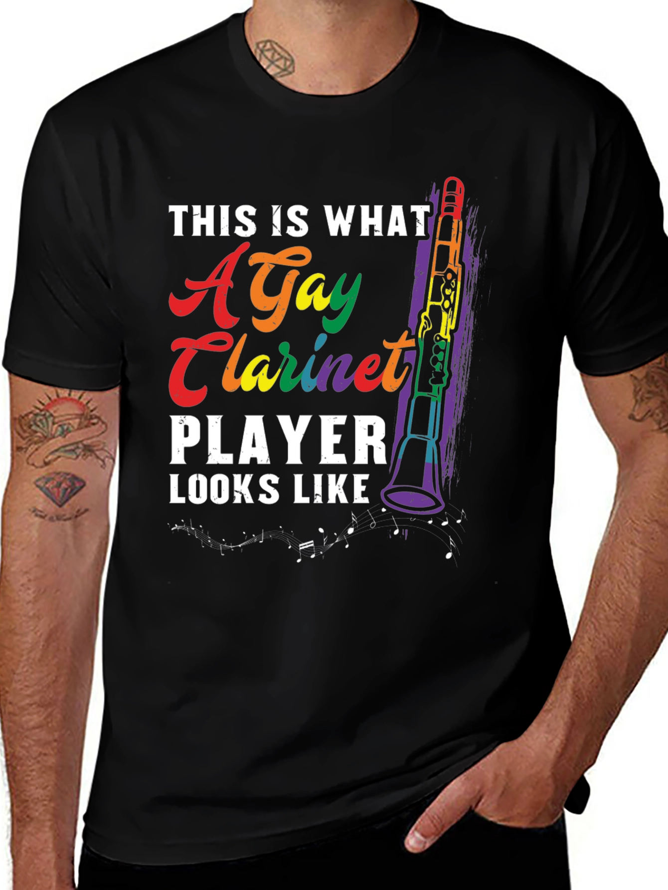 Gay Clarinet Player T-Shirt: Prideful Musical Tee