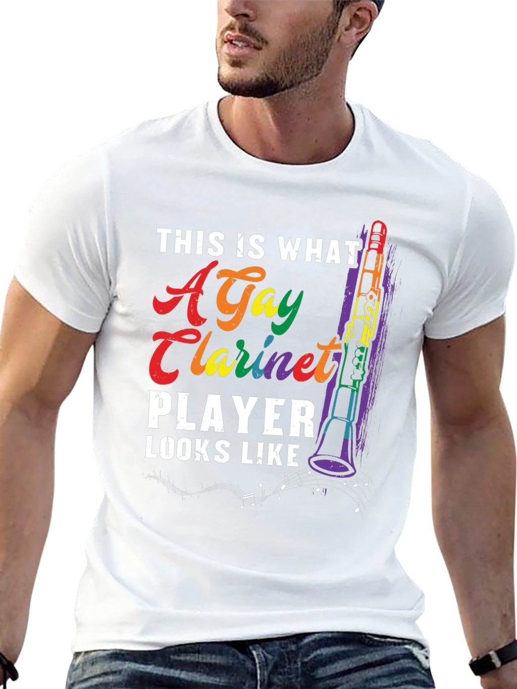 Gay Clarinet Player T-Shirt: Prideful Musical Tee