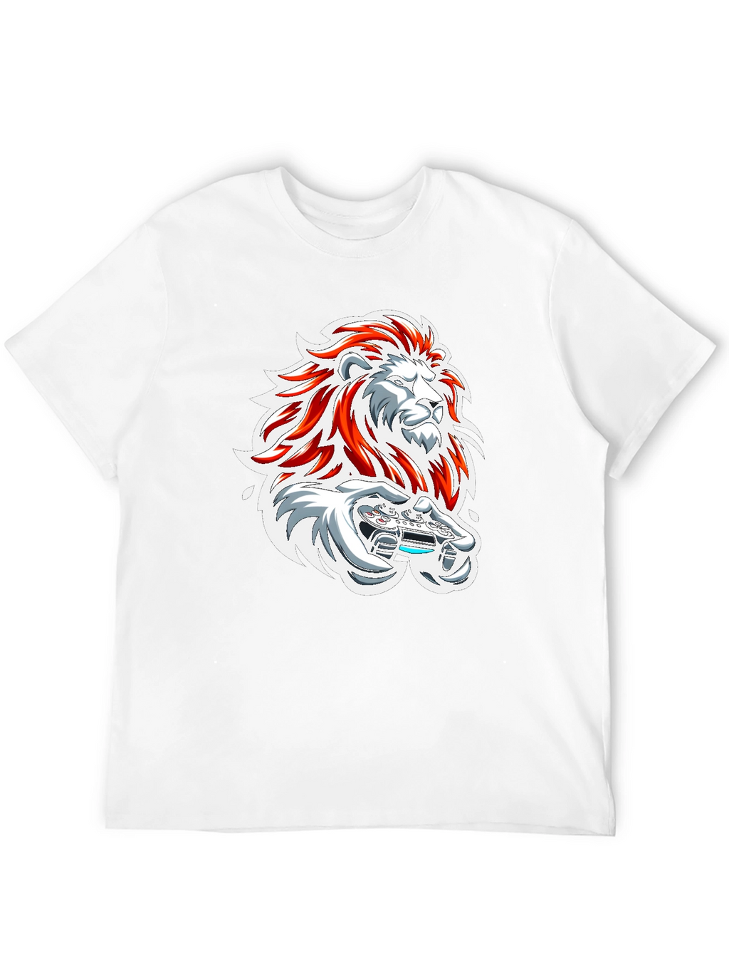 Lion Gamer Graphic Tee - Black