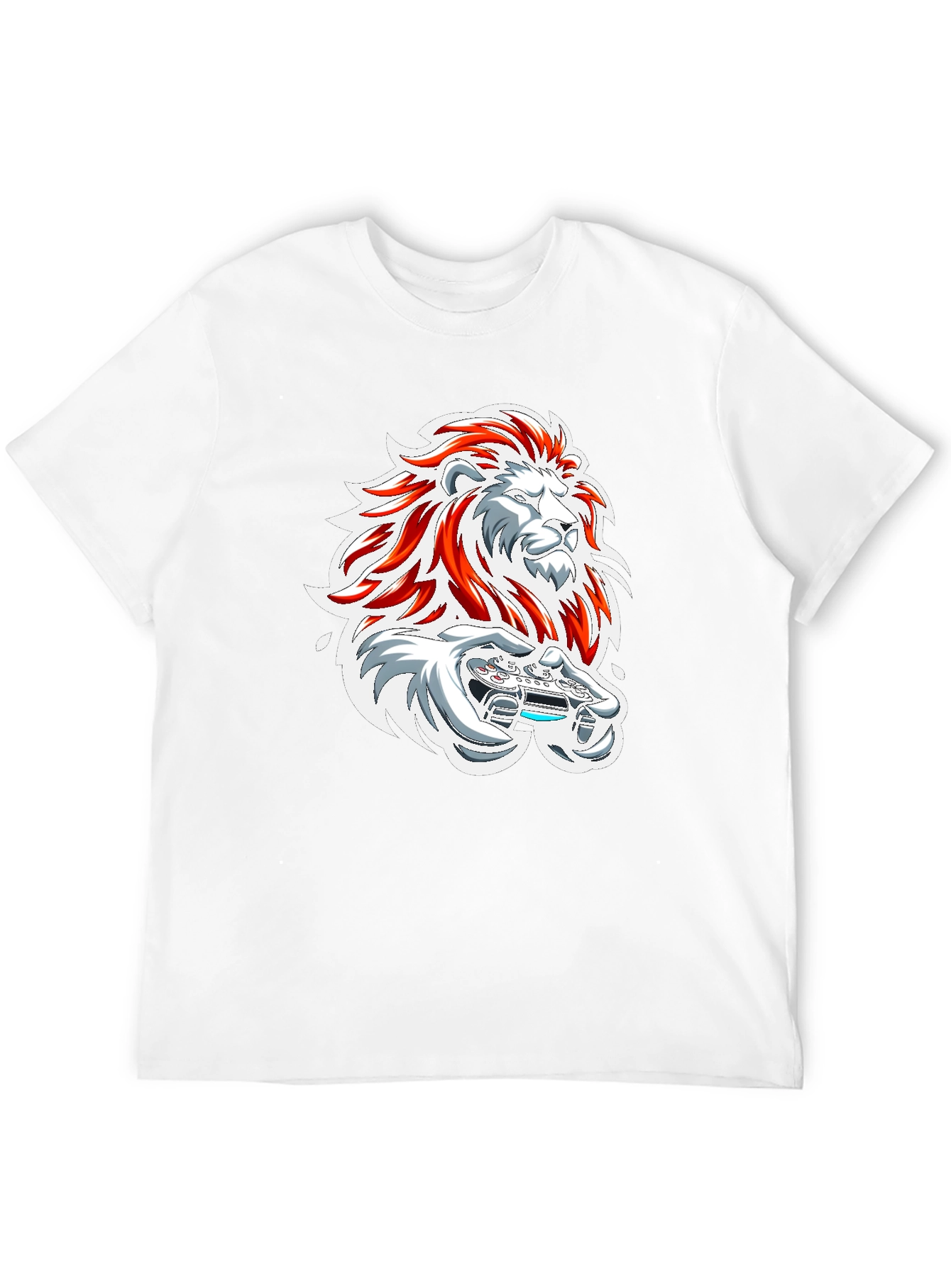 Lion Gamer Graphic Tee - Black
