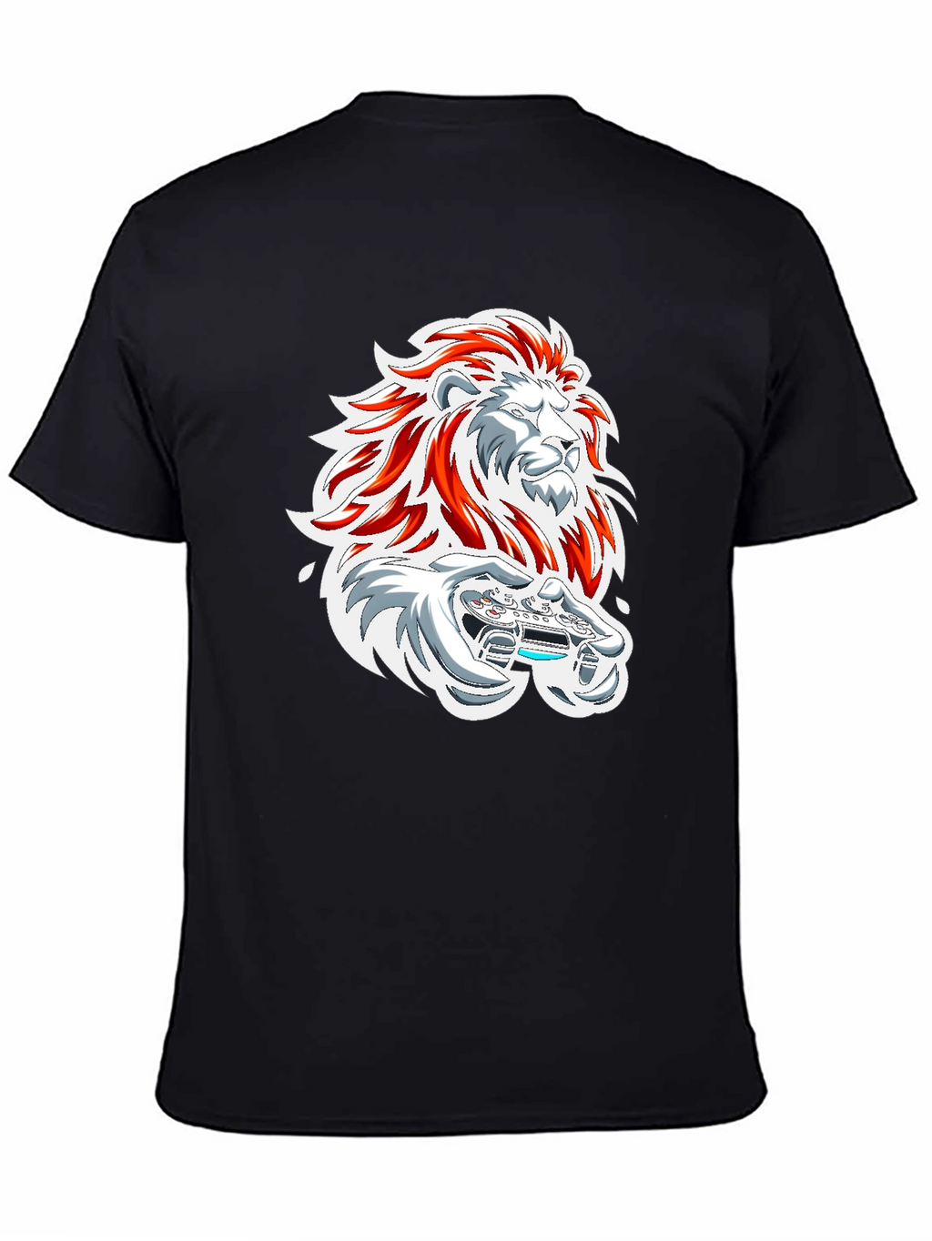 Lion Gamer Graphic Tee - Black