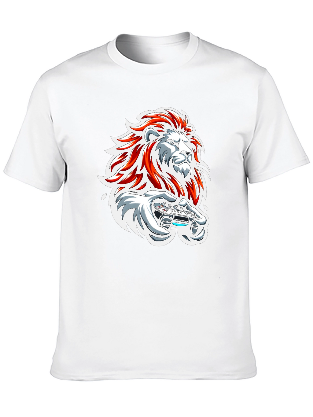 Lion Gamer Graphic Tee - Black