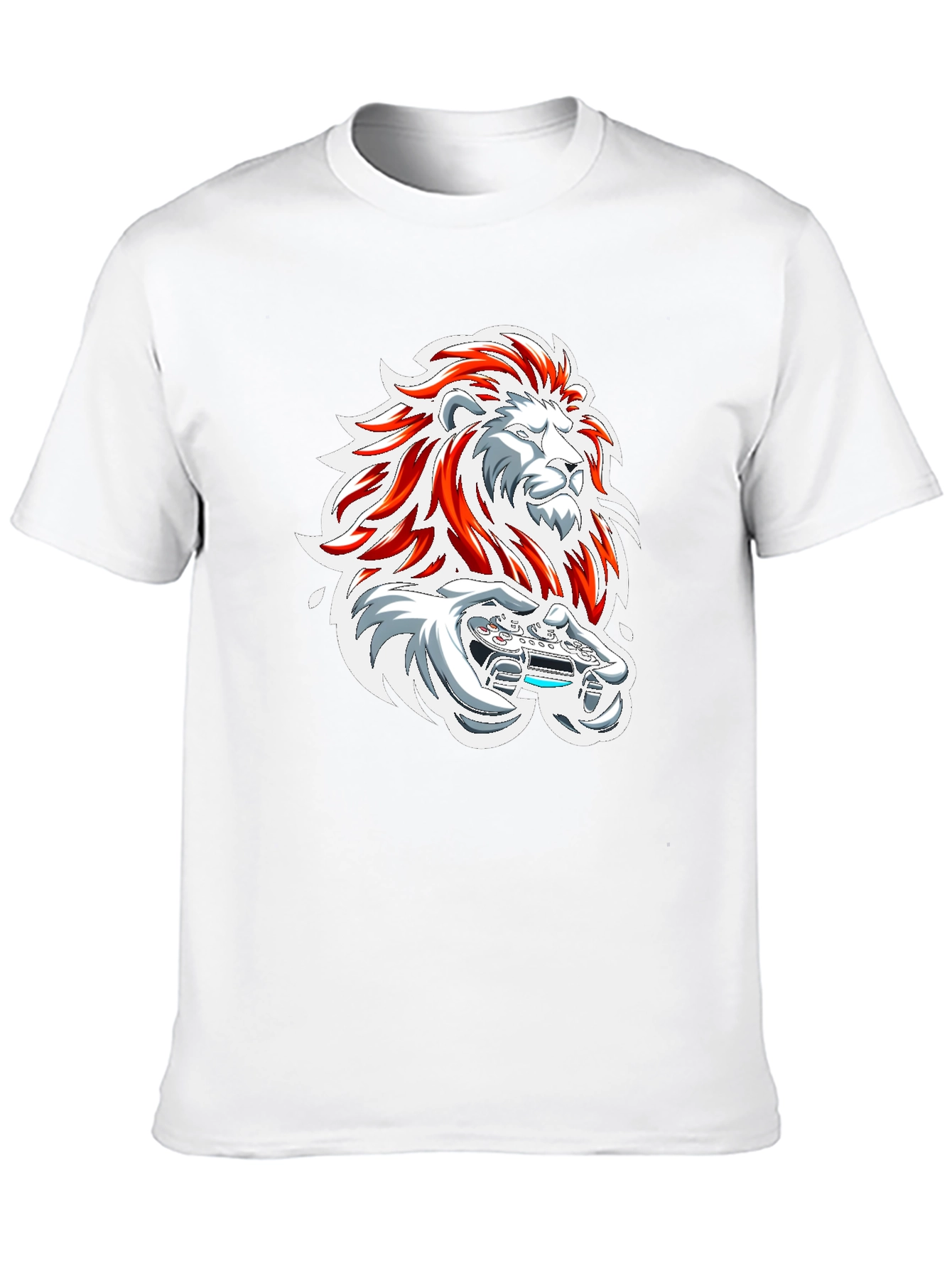 Lion Gamer Graphic Tee - Black