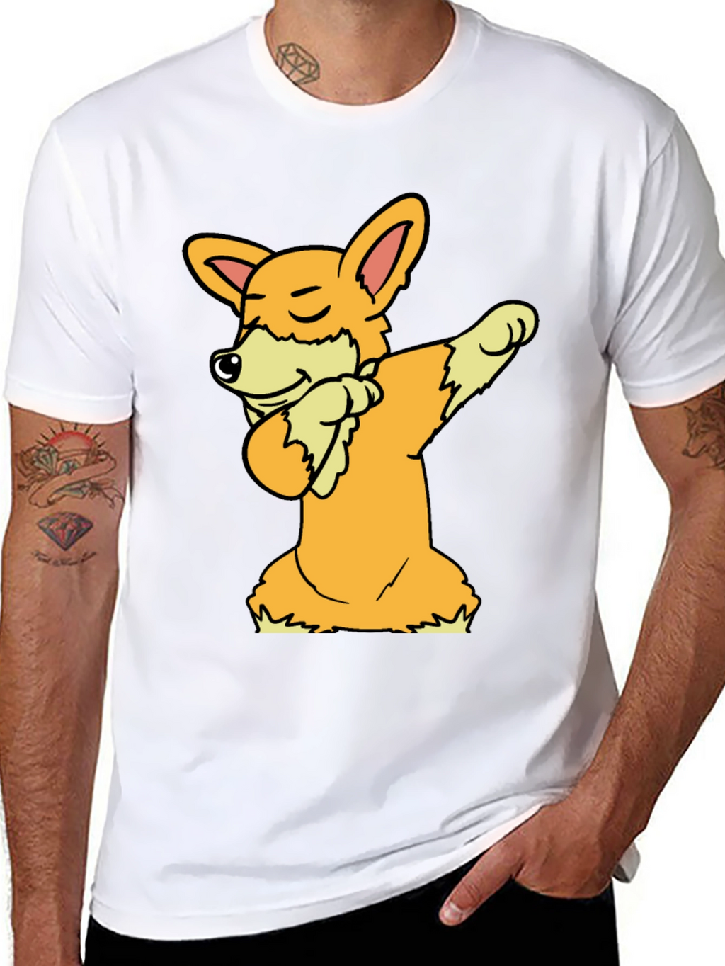 Dabbing Corgi Graphic Tee