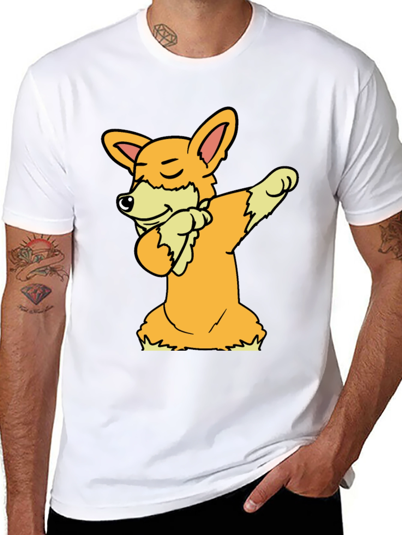 Dabbing Corgi Graphic Tee