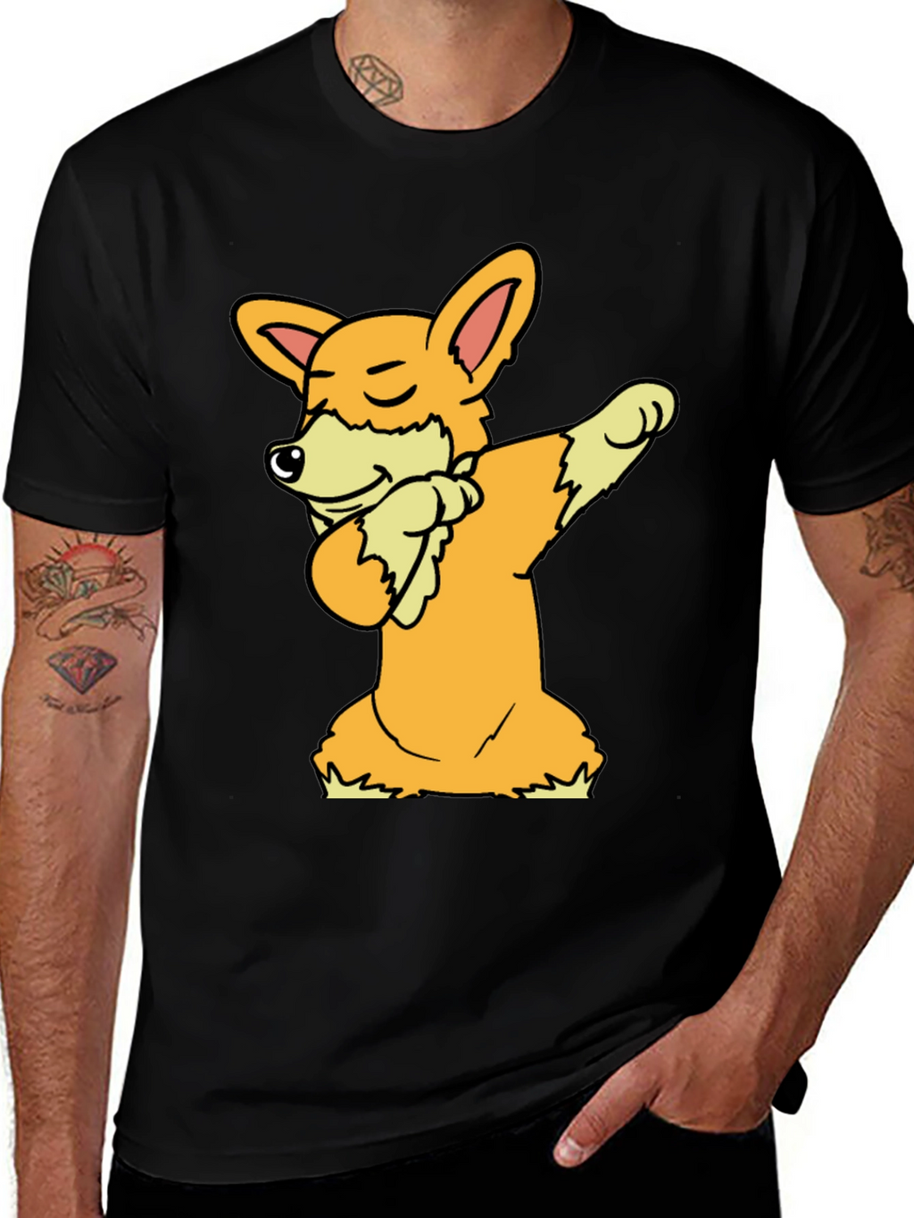 Dabbing Corgi Graphic Tee