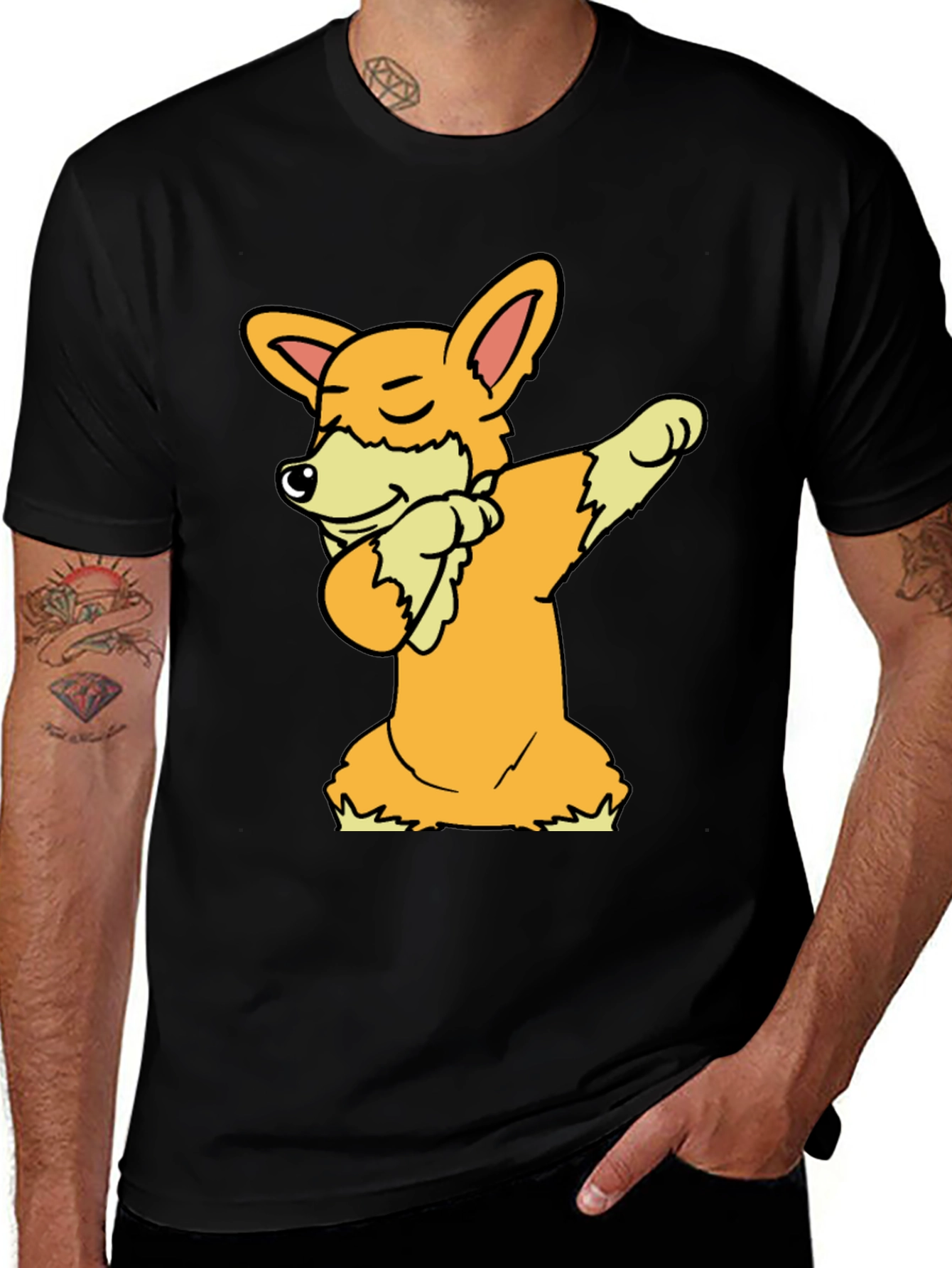 Dabbing Corgi Graphic Tee