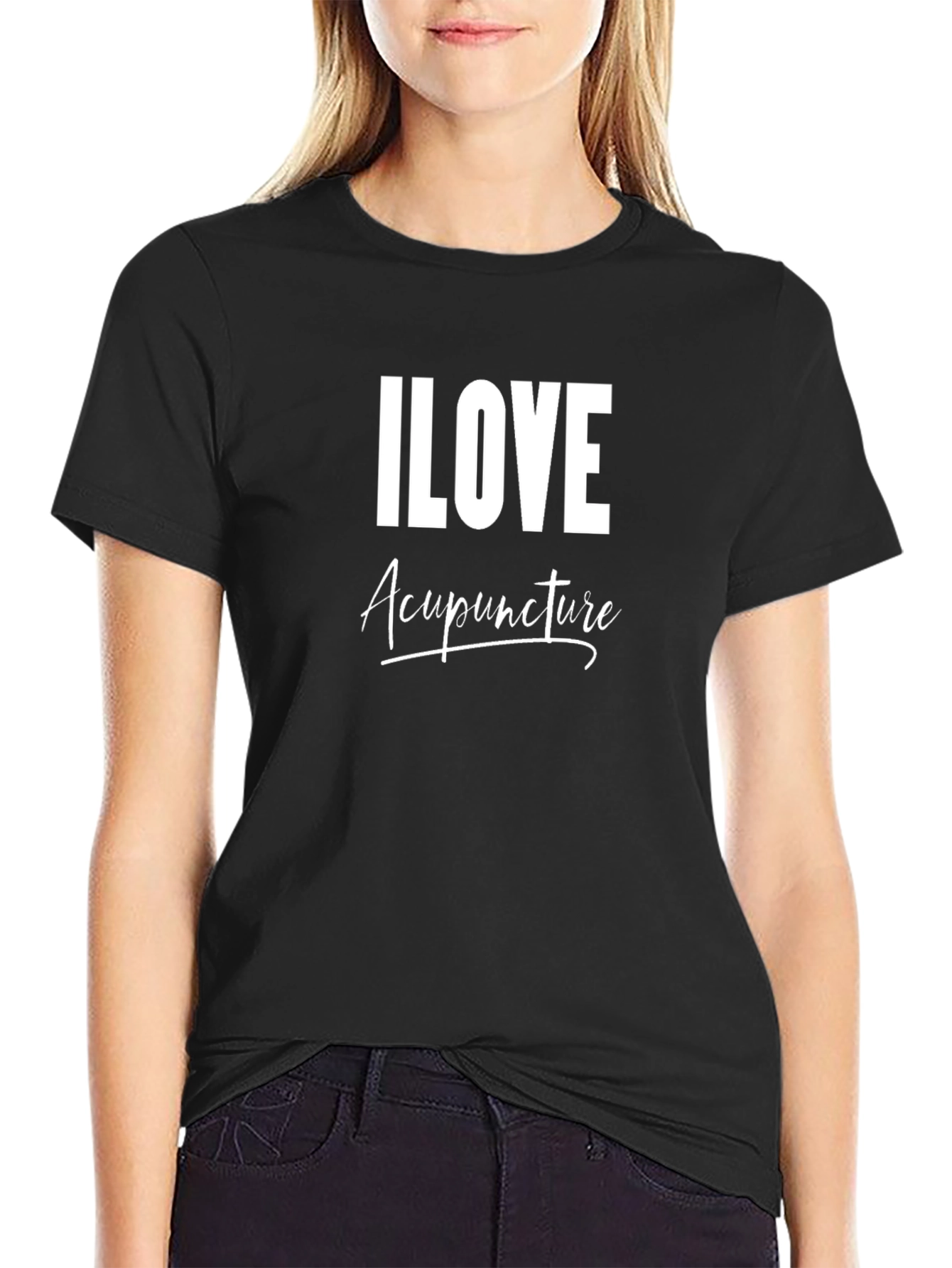 I Love Acupuncture Black T-Shirt