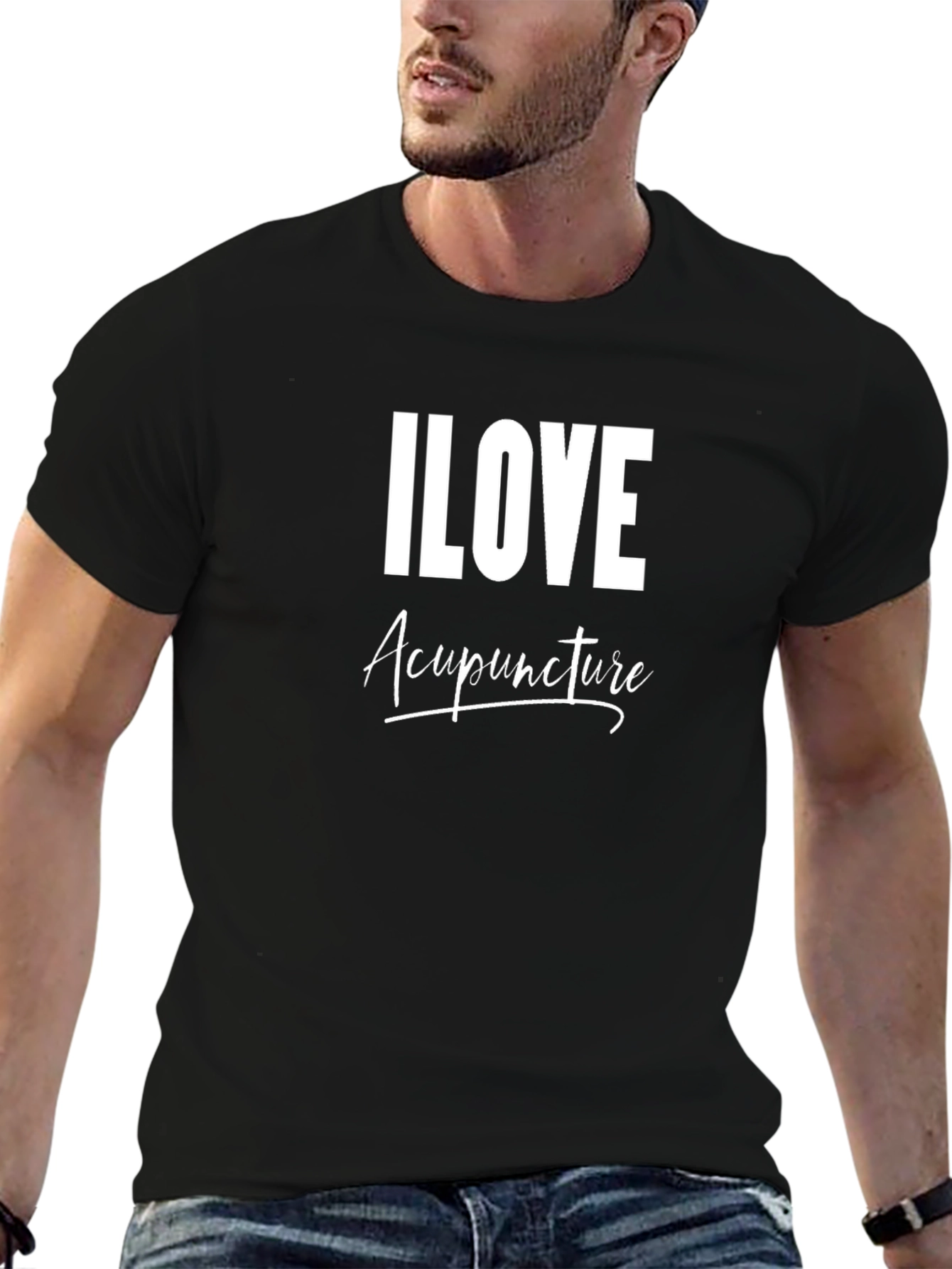 I Love Acupuncture Black T-Shirt