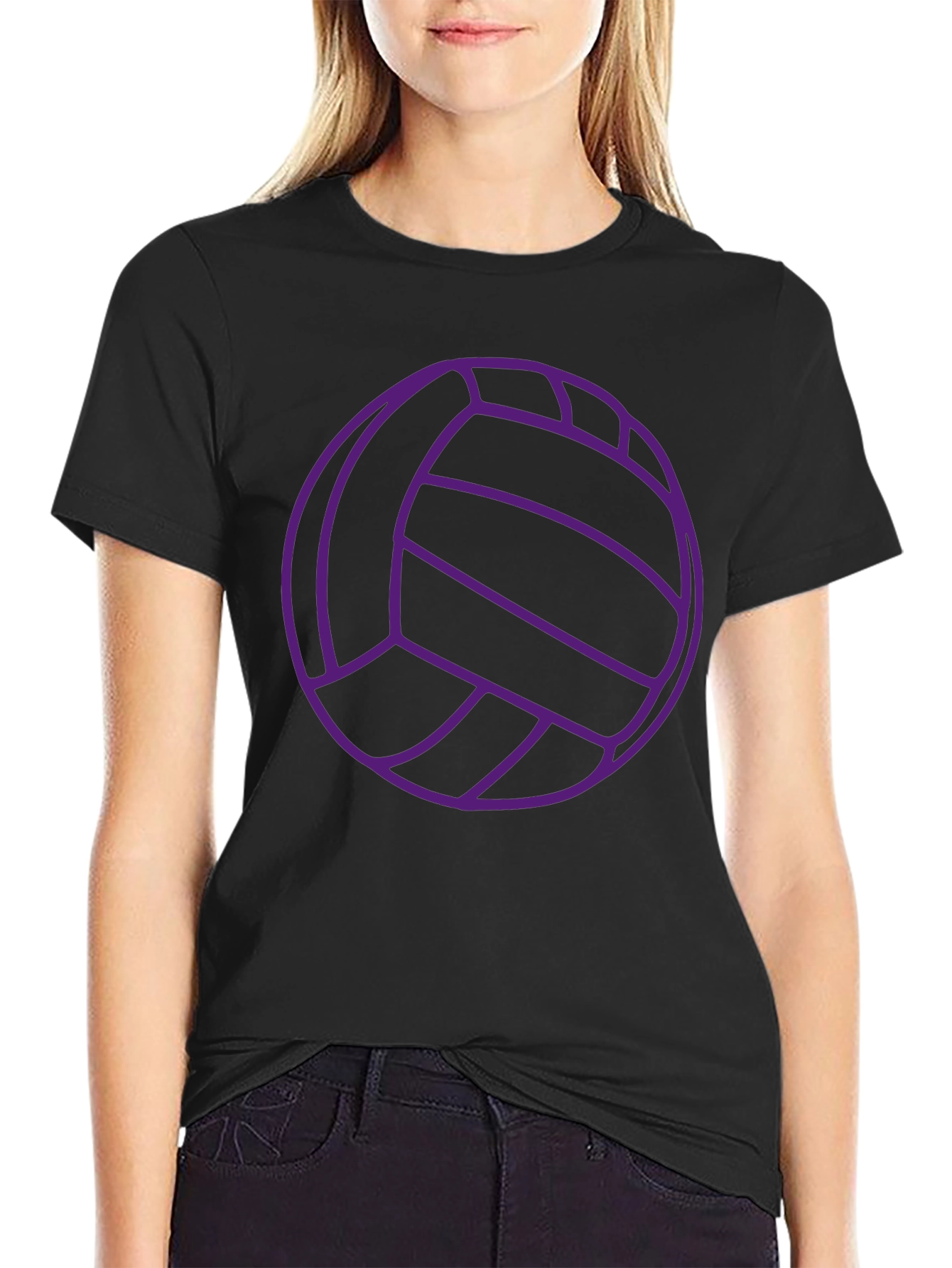 Volleyball Graphic T-Shirt - Black