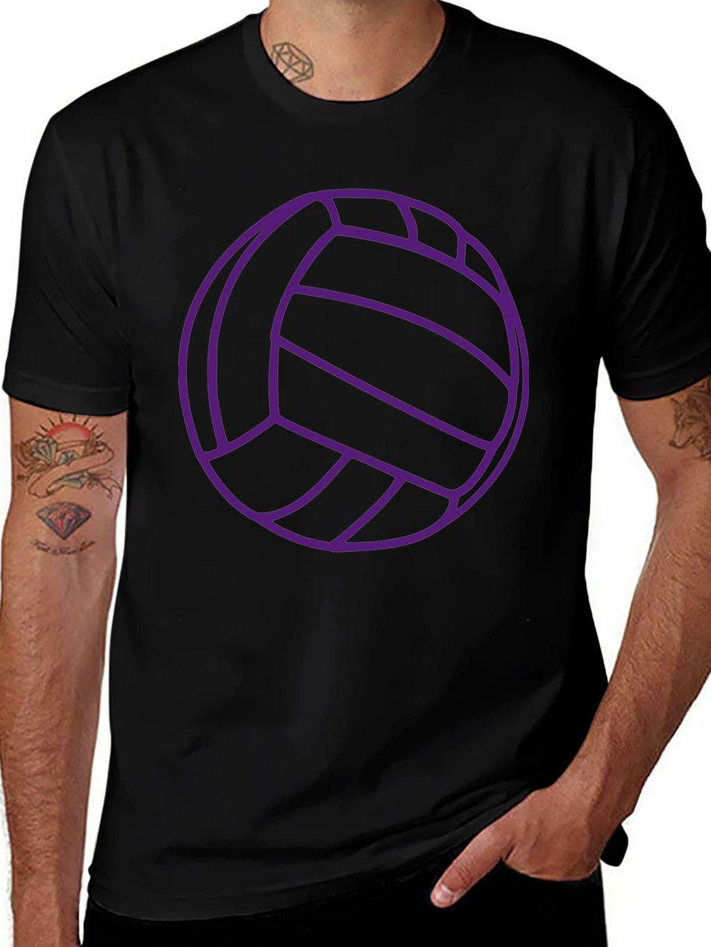 Volleyball Graphic T-Shirt - Black