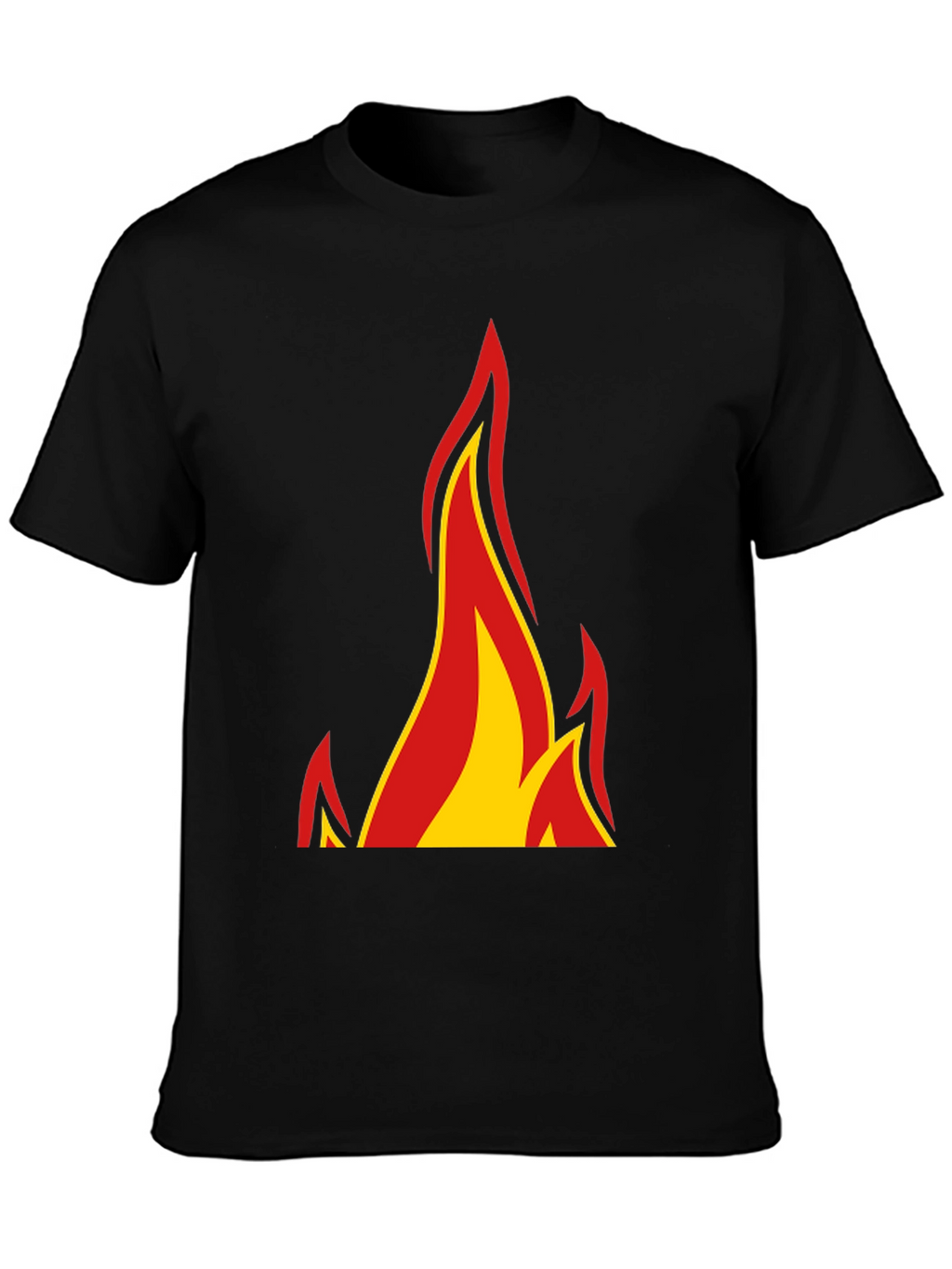 Fiery Flames Graphic Tee - Bold Black T-Shirt