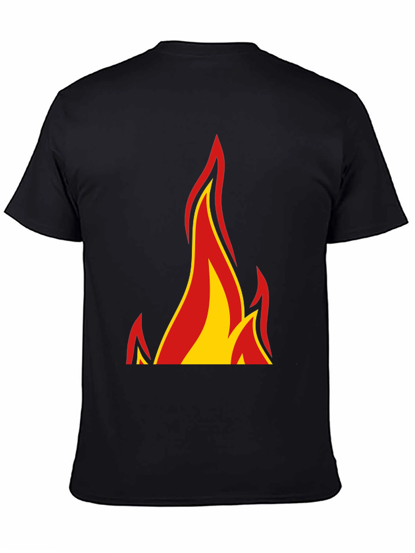 Fiery Flames Graphic Tee - Bold Black T-Shirt