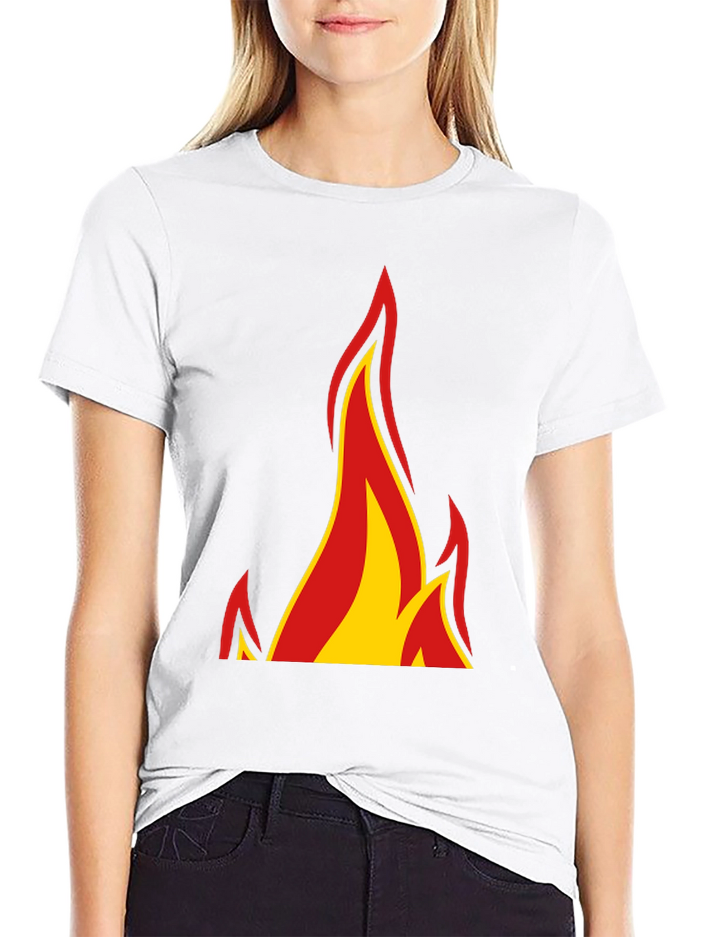 Fiery Flames Graphic Tee - Bold Black T-Shirt