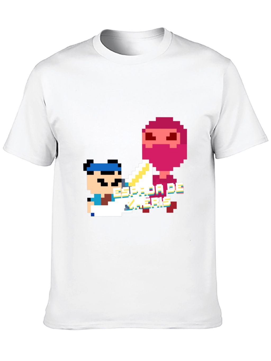 Pixel Art Ninja Graphic Tee - Black