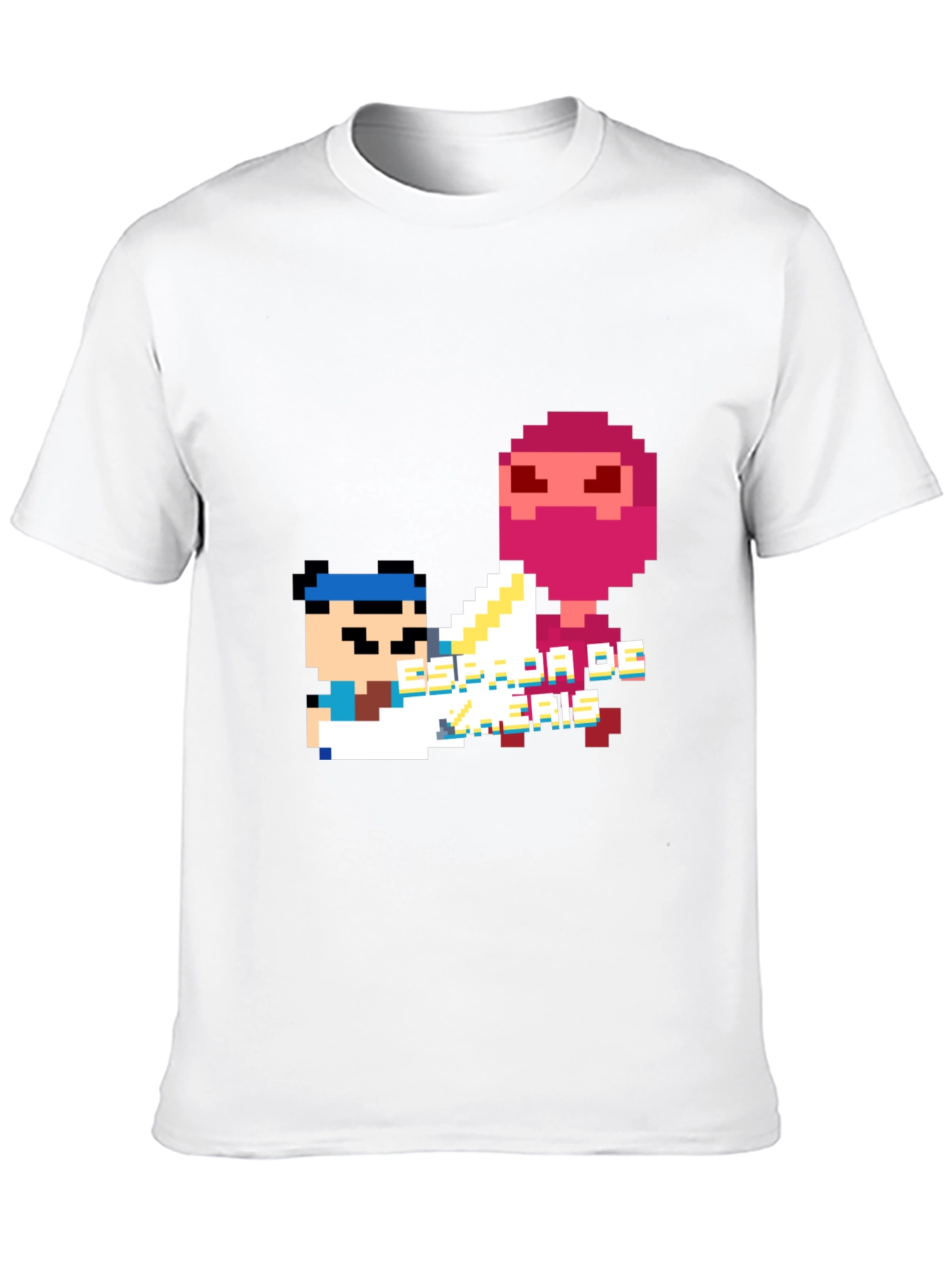 Pixel Art Ninja Graphic Tee - Black