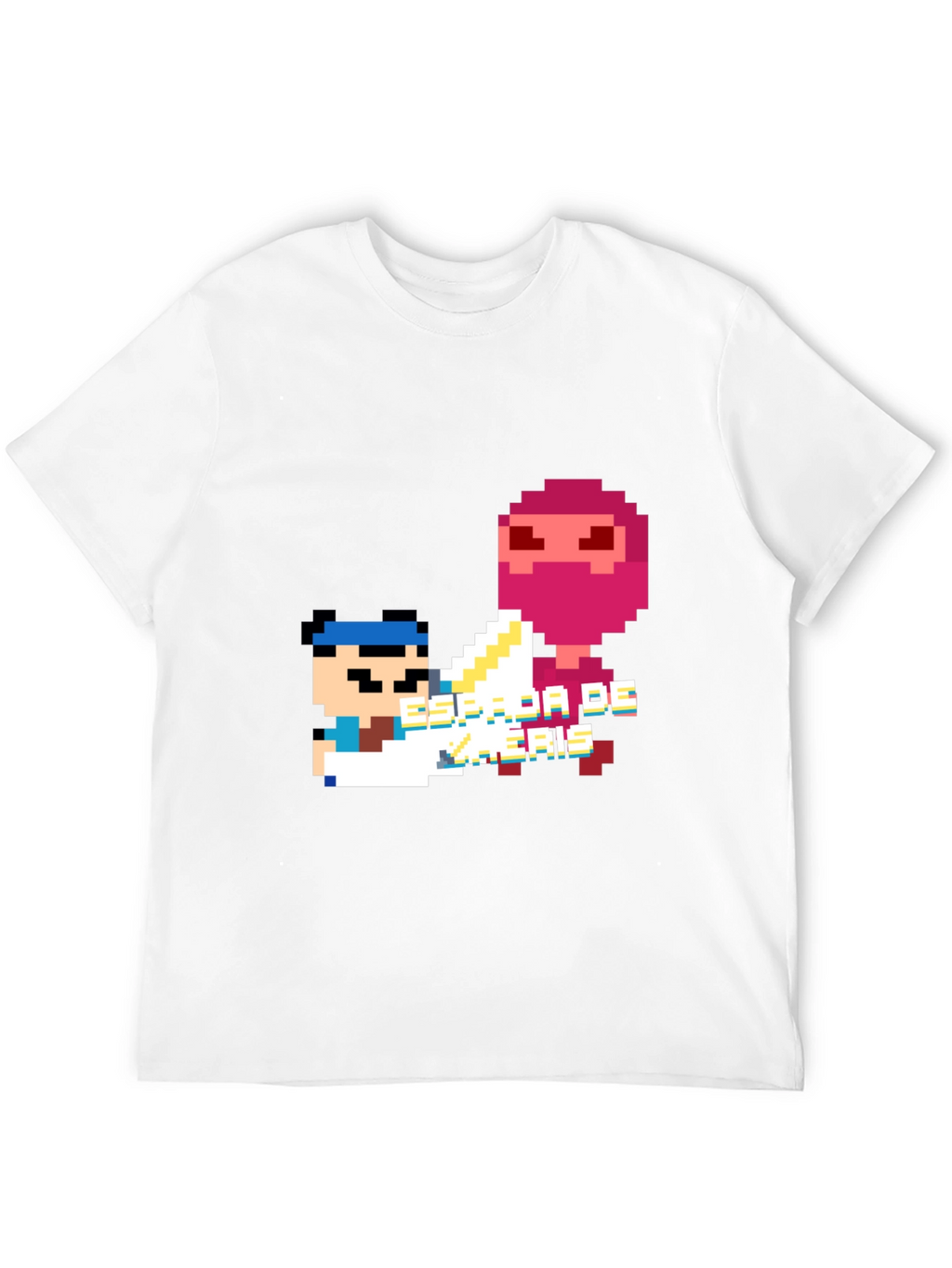 Pixel Art Ninja Graphic Tee - Black