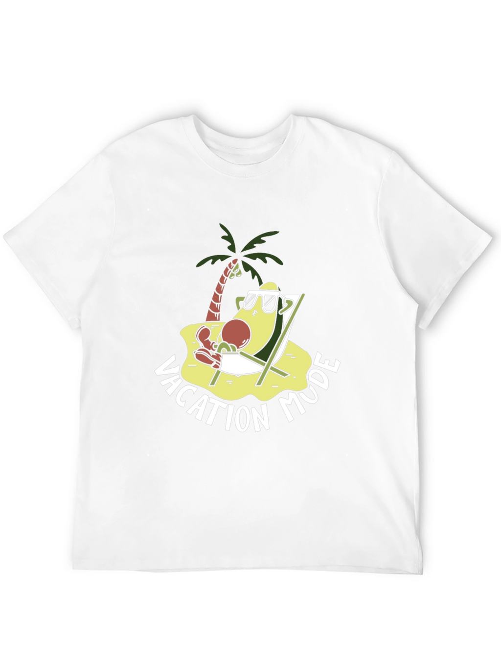 Vacation Mode Avocado T-Shirt - Relaxed Beach Style