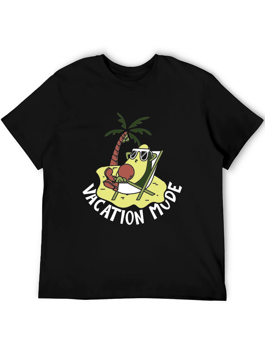 Vacation Mode Avocado T-Shirt - Relaxed Beach Style