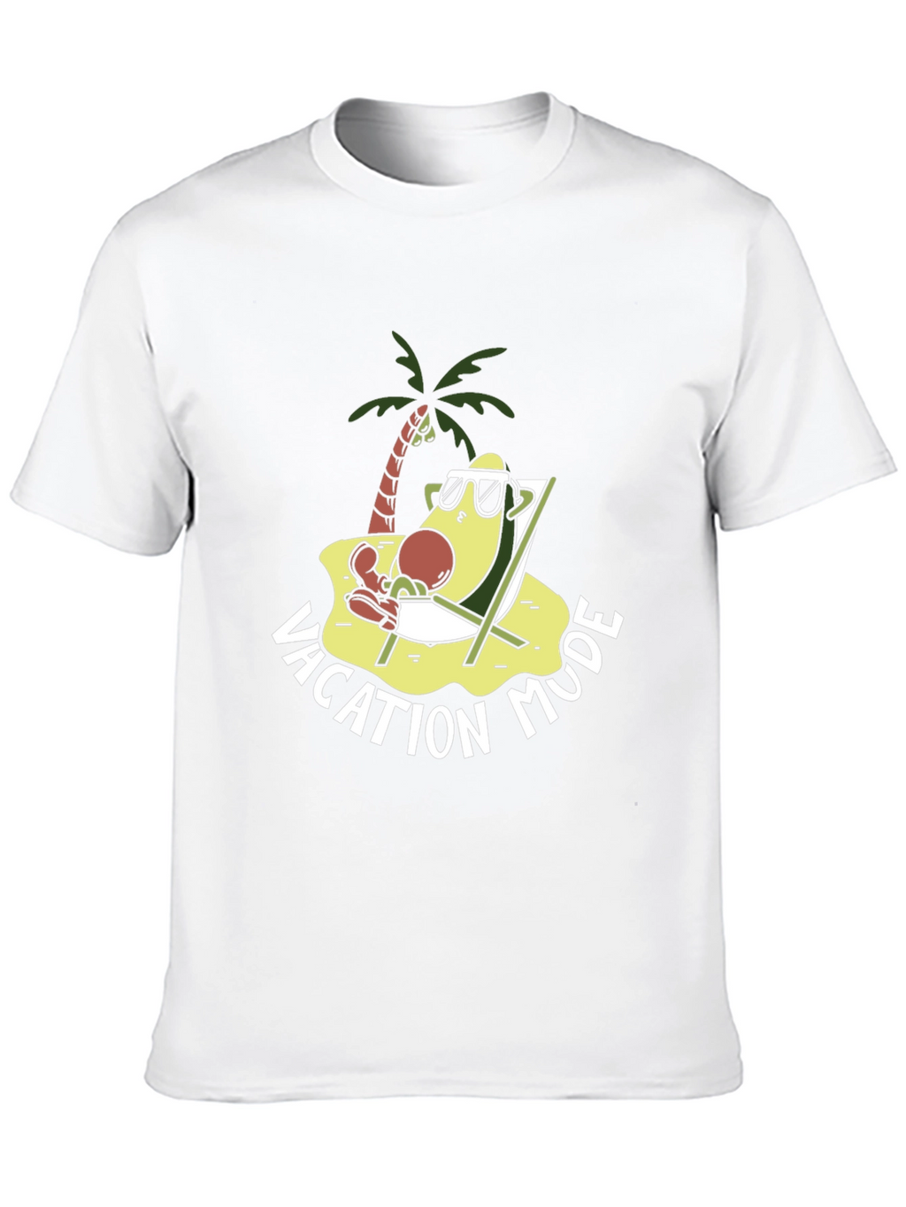 Vacation Mode Avocado T-Shirt - Relaxed Beach Style