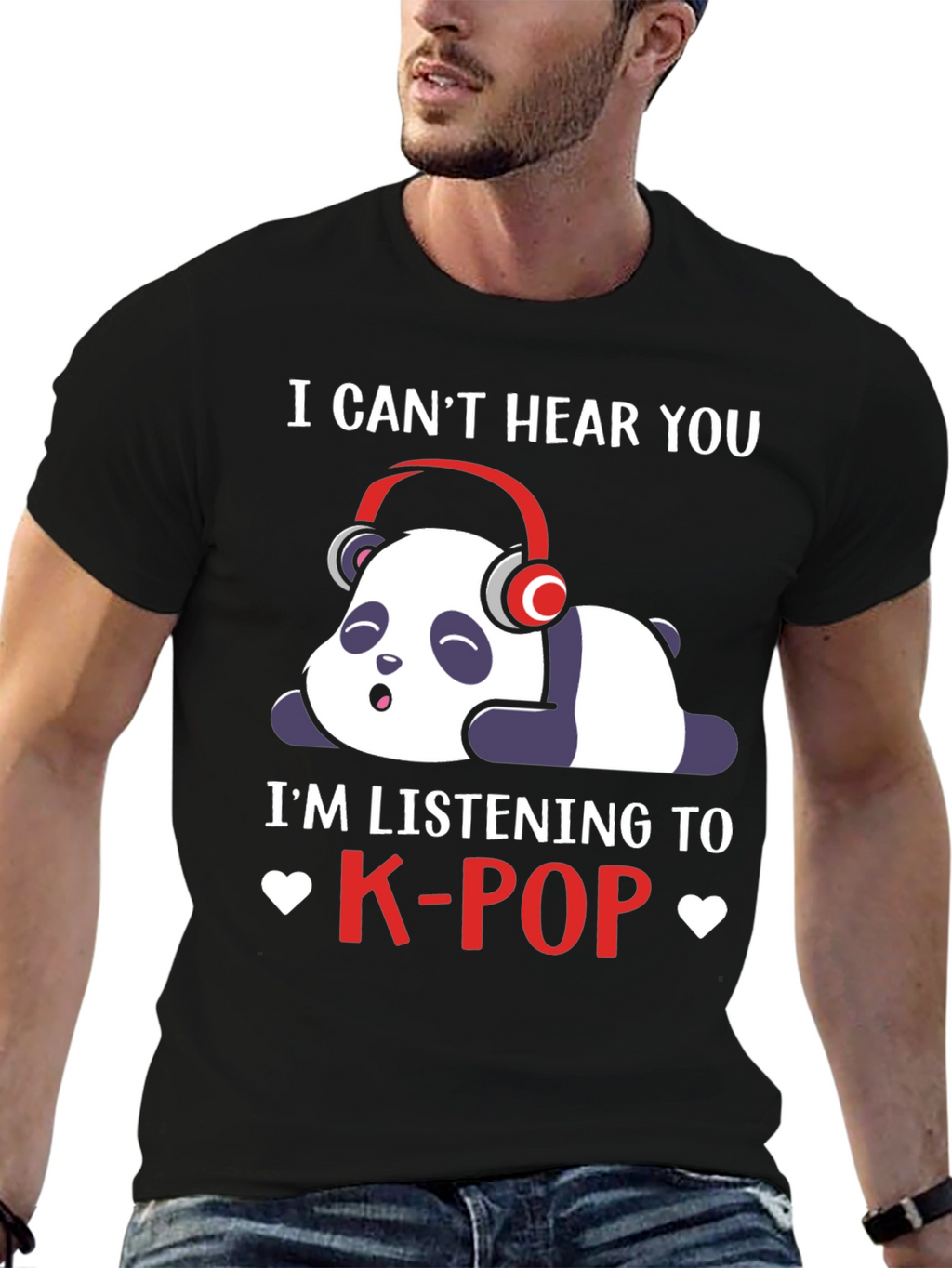 K-Pop Panda T-Shirt - Cute Music Lover Tee