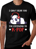 K-Pop Panda T-Shirt - Cute Music Lover Tee